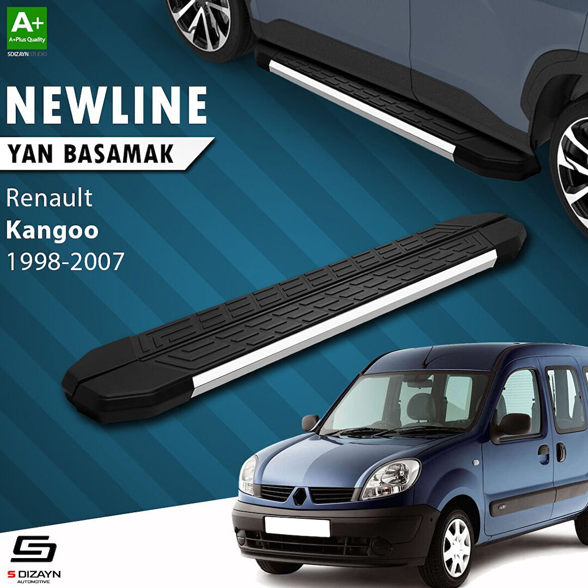 S-Dizayn Renault Kangoo NewLine Krom Yan Basamak 183 Cm 1998-2007 A+ Kalite