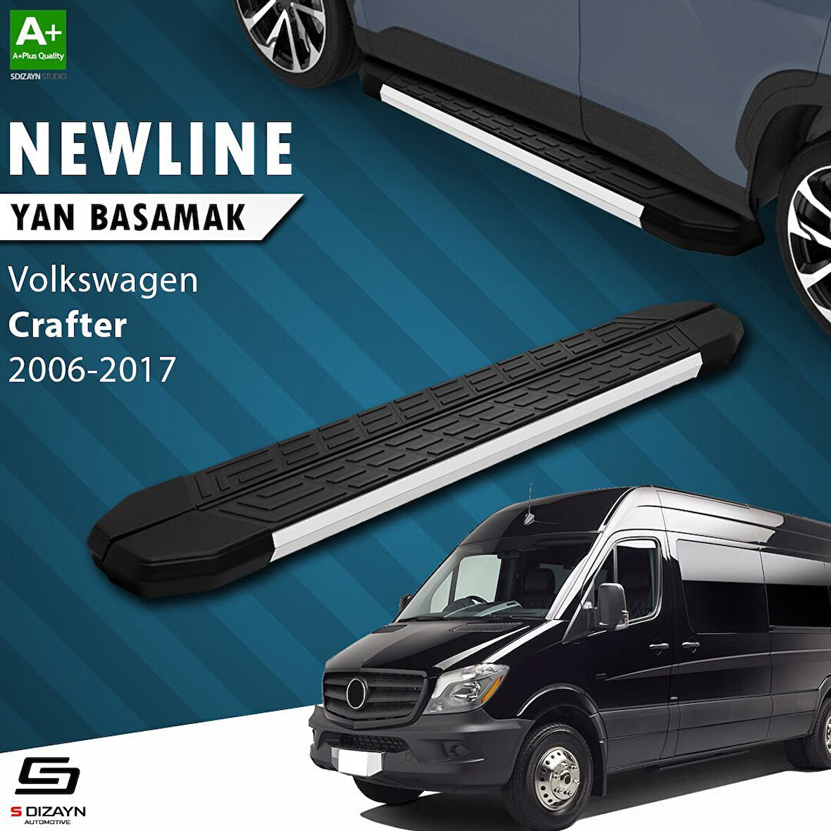 S-Dizayn VW Crafter Van NewLine Aluminyum Yan Basamak 263 Cm 2006-2017 A+ Kalite