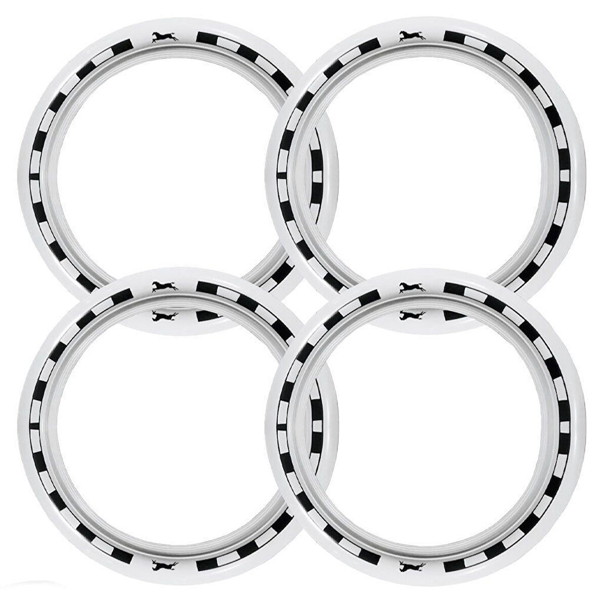 Citroen Uyumlu 14 Jant At Desenli Lastik Yanağı Beyaz Renk 1 Takım 4 Adet