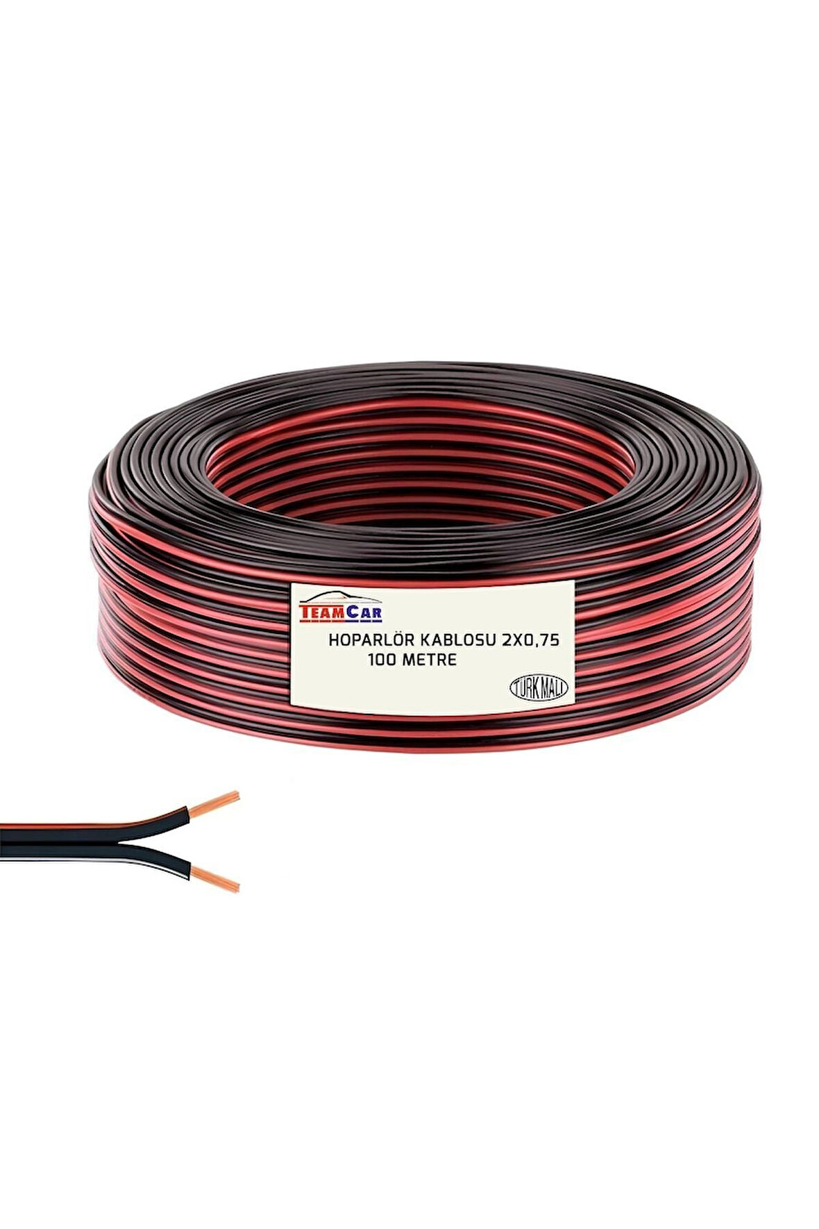 Hoparlör Tesisat Kablosu Çift Bitişik Kordon Çiftli Kablo 2x0,75 100 Metre Fiyatıdır