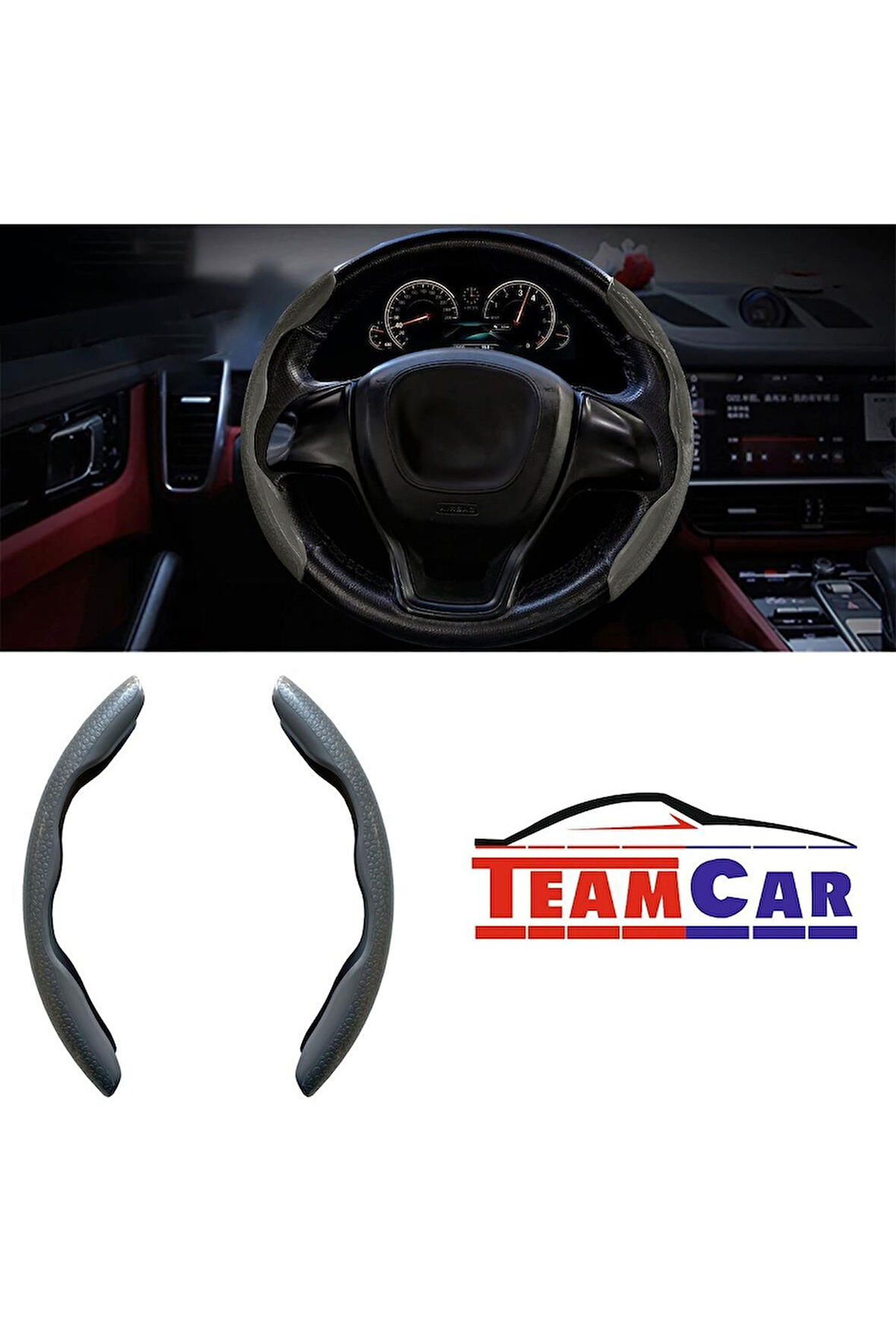 Oto Direksiyon Kaydırmaz Spor Kapak Gri Tüm Araçlara Uyumlu