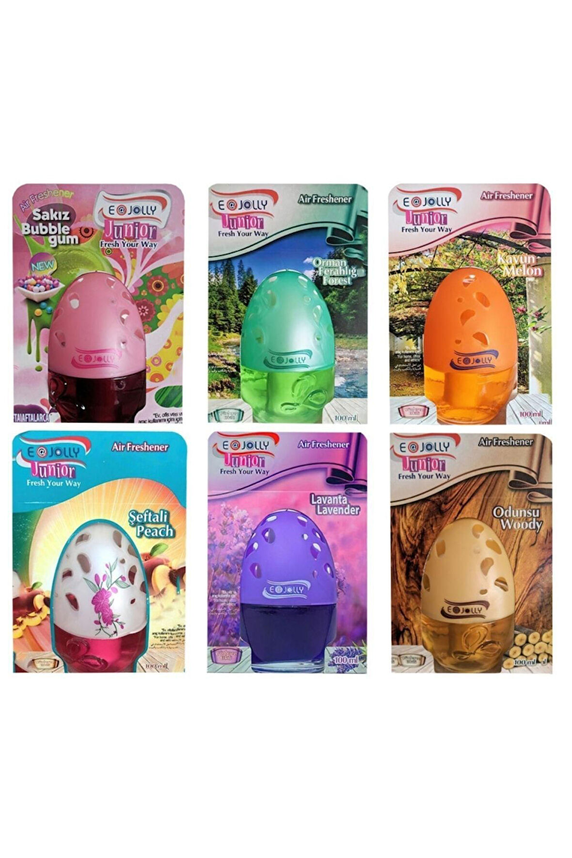 Oto Ve Oda Kokusu Kavanoz Cam Şişe 6'lı Set 100 Ml