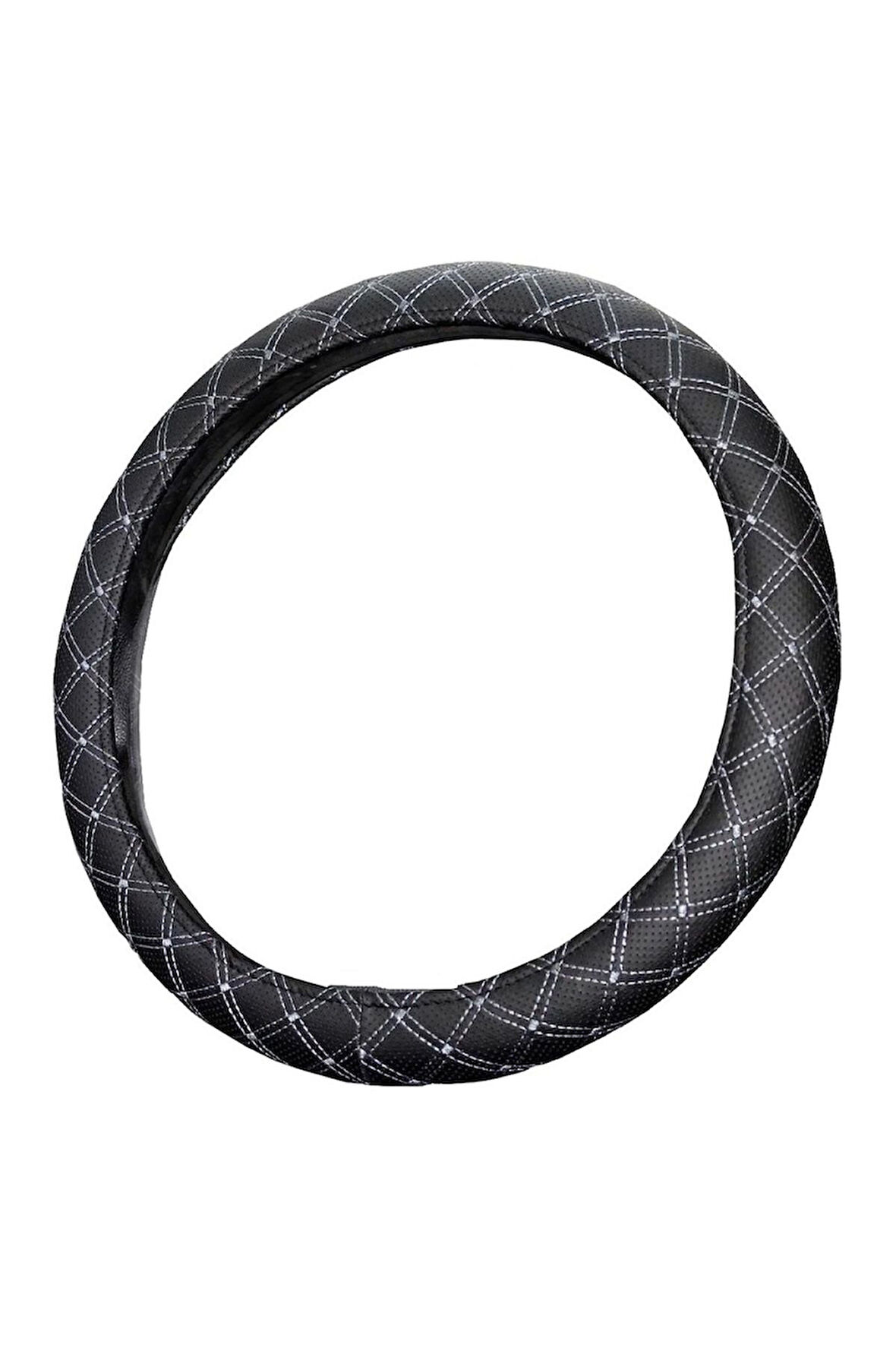 Direksiyon Kılıfı Siyah 42 Cm Geçmeli Minibüs Hafif Ticari Gri Nakışlı