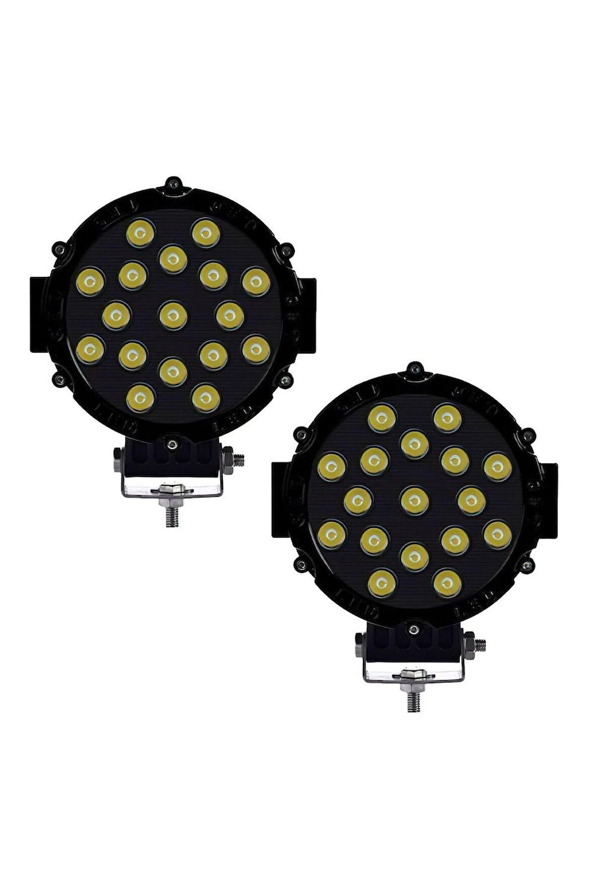 Off Road Sis Lambası Siyah 16 Cm Yuvarlak 17 Led 2 Adet