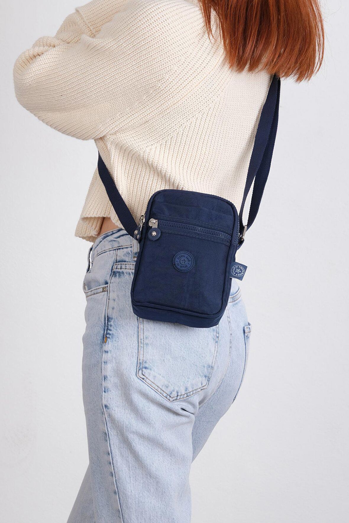 ROSA Krinkıl Kumaş Unisex Çapraz Çanta