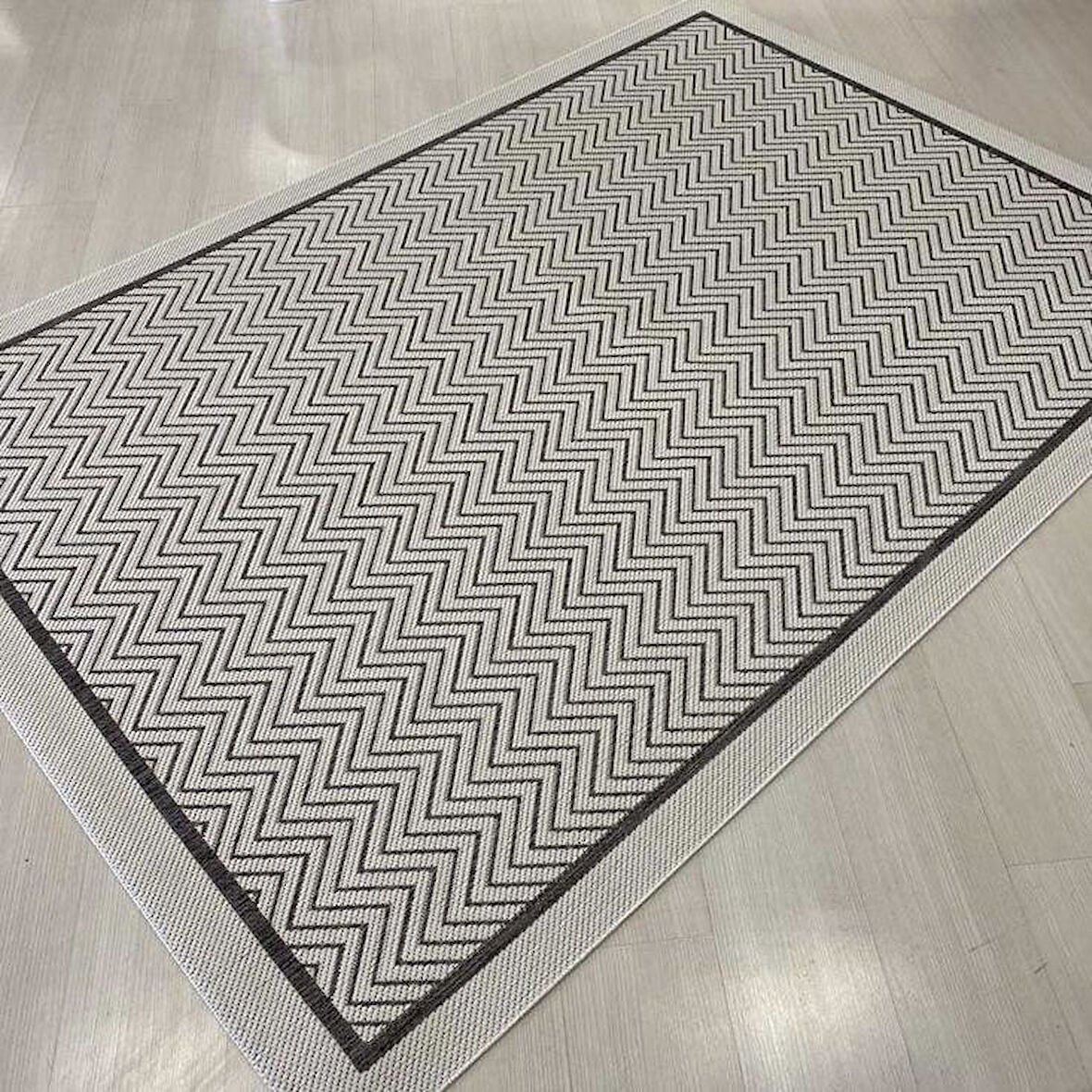 Halıcı Mustafa Jüt Sisal Halı 9718 Gri Beyaz Serisi Salon Oturma Yatak Odası Halısı