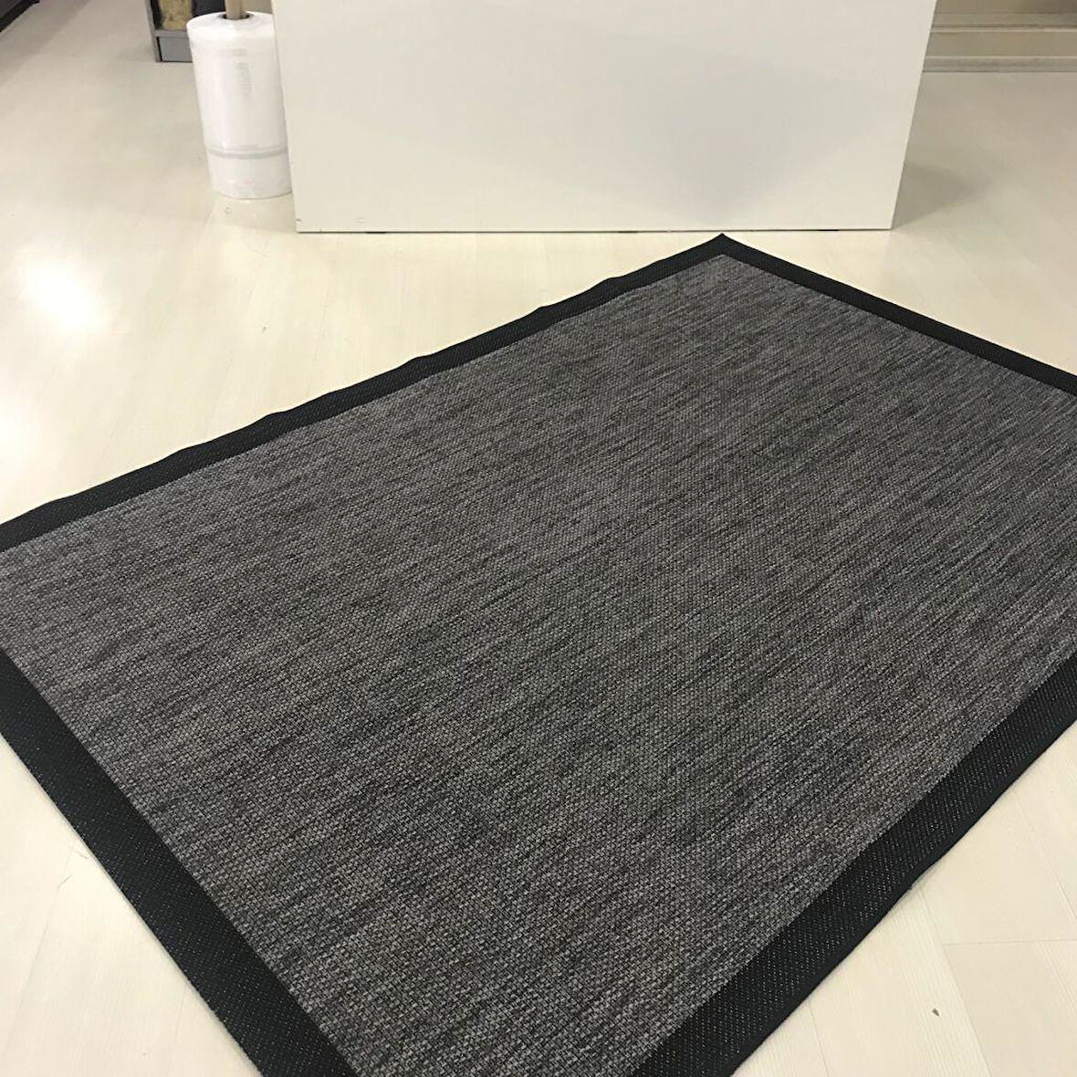Halıcı Mustafa Jüt Sisal Halı 9714 Gri Siyah Serisi Salon Oturma Yatak Odası Halısı