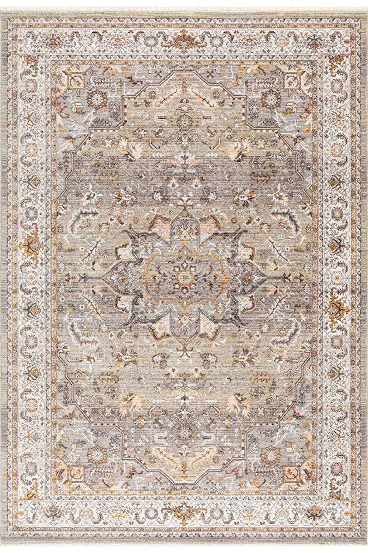 Pastel Halı Discovery 1540A Yeşil Bej Salon Oturma Yatak Odası Halısı