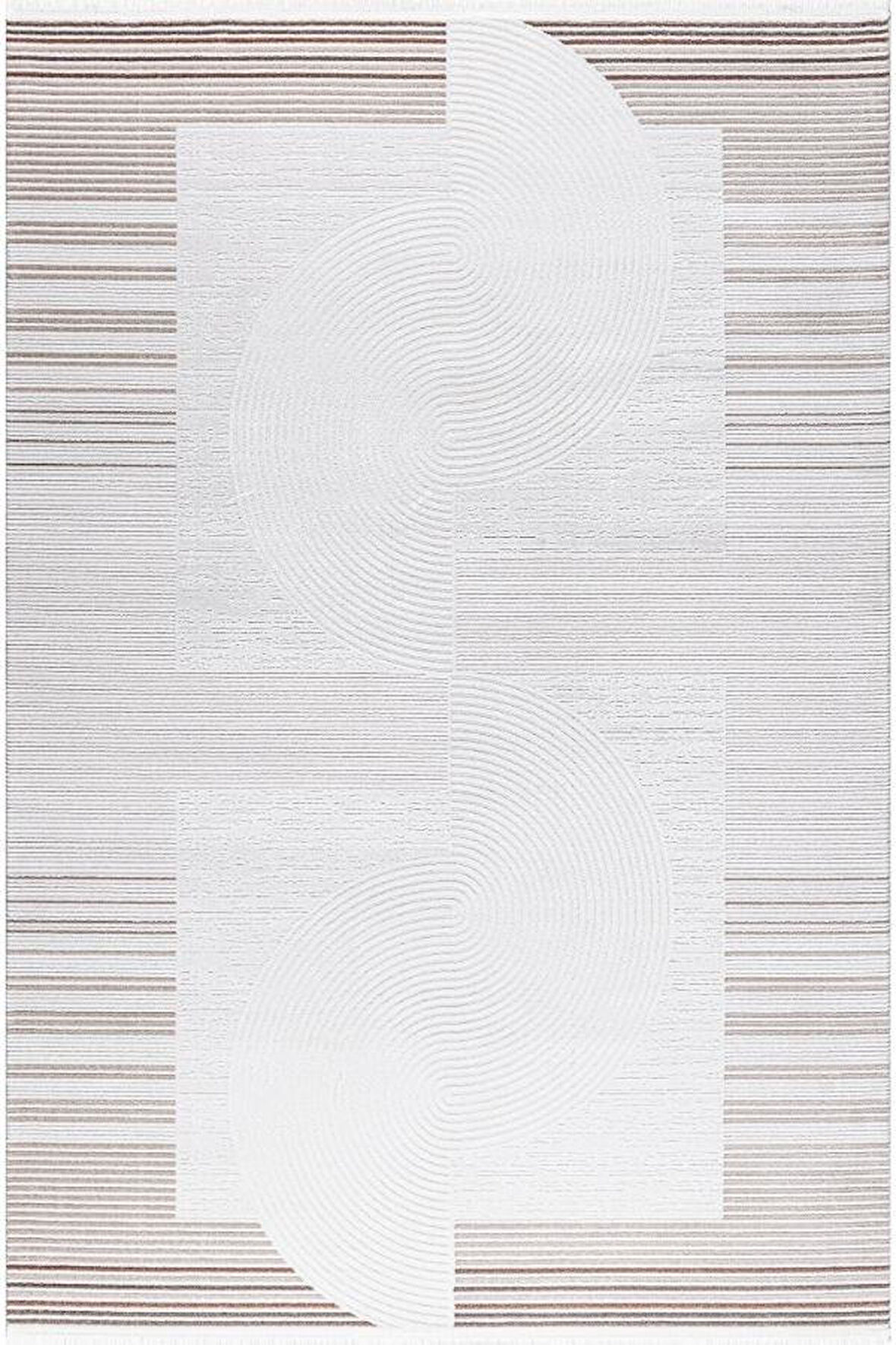 Pastel Halı Almira D145A Krem Kahve Akrilik Salon Oturma Yatak Odası Halısı