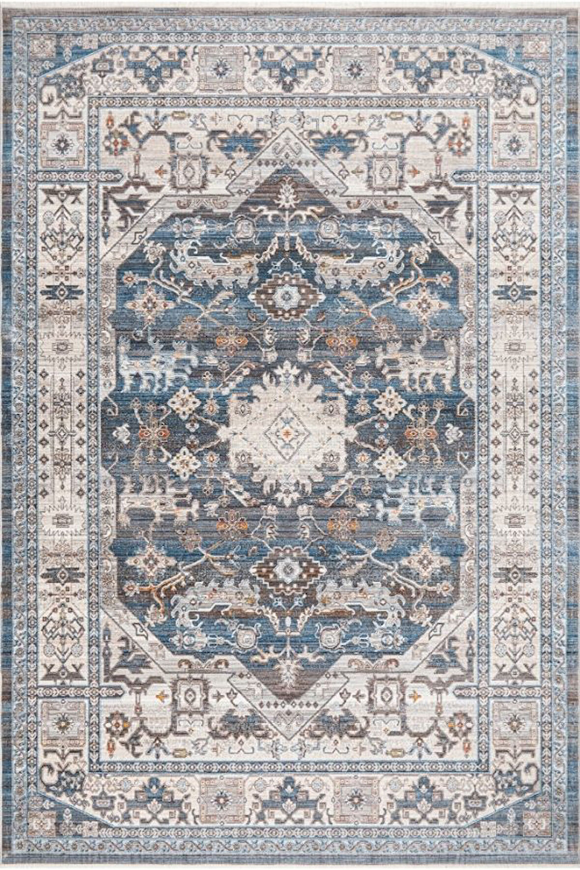 Pastel Halı Discovery 1438A Lacivert Gri Salon Oturma Yatak Odası Halısı