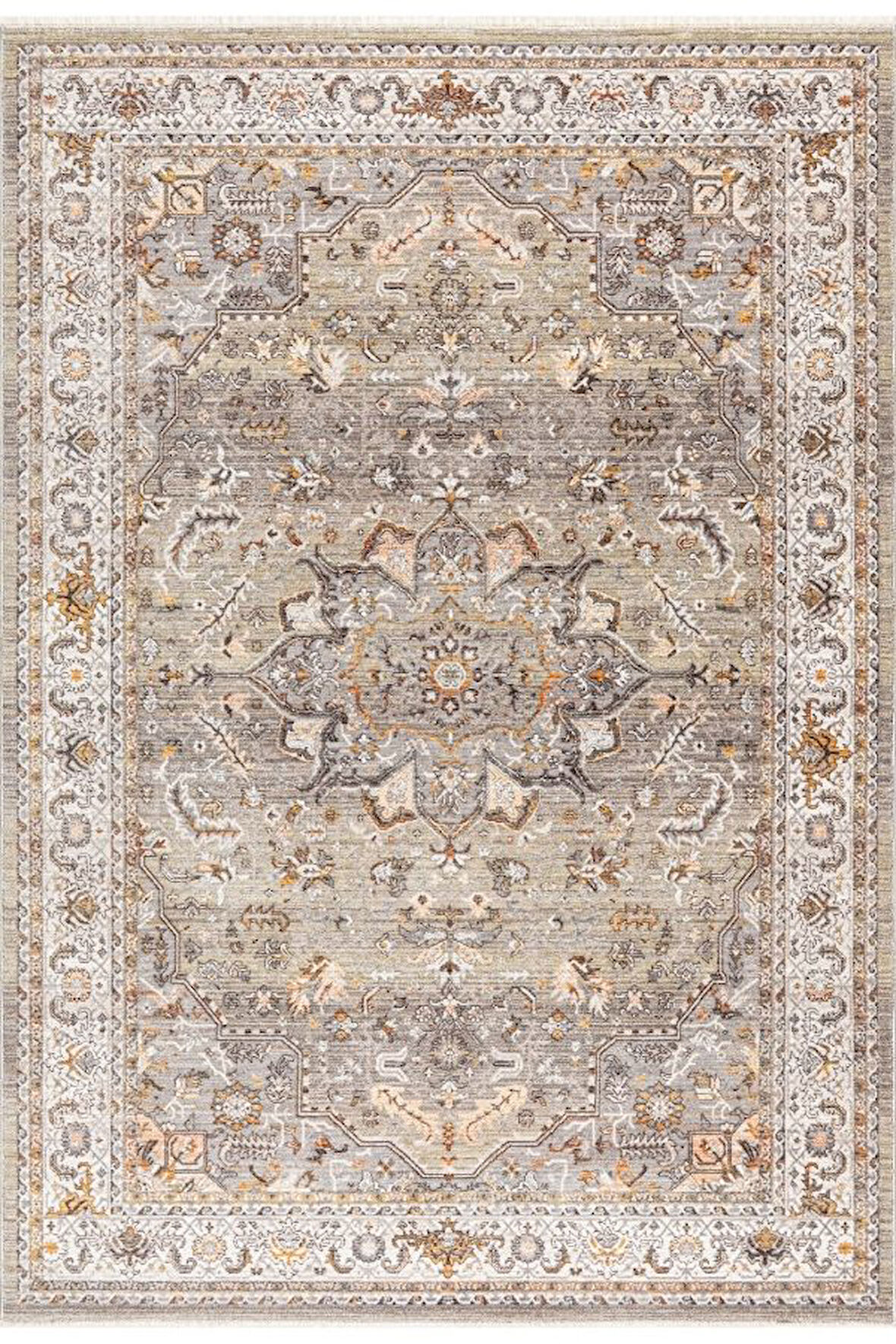 Pastel Halı Discovery 1540A Yeşil Bej Salon Oturma Yatak Odası Halısı