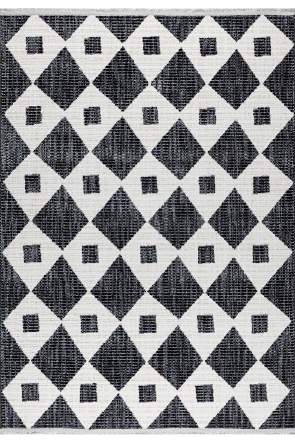 Pastel Halı Rio C3019A Antrasit Beyaz Serisi Salon Oturma Yatak Odası Halısı