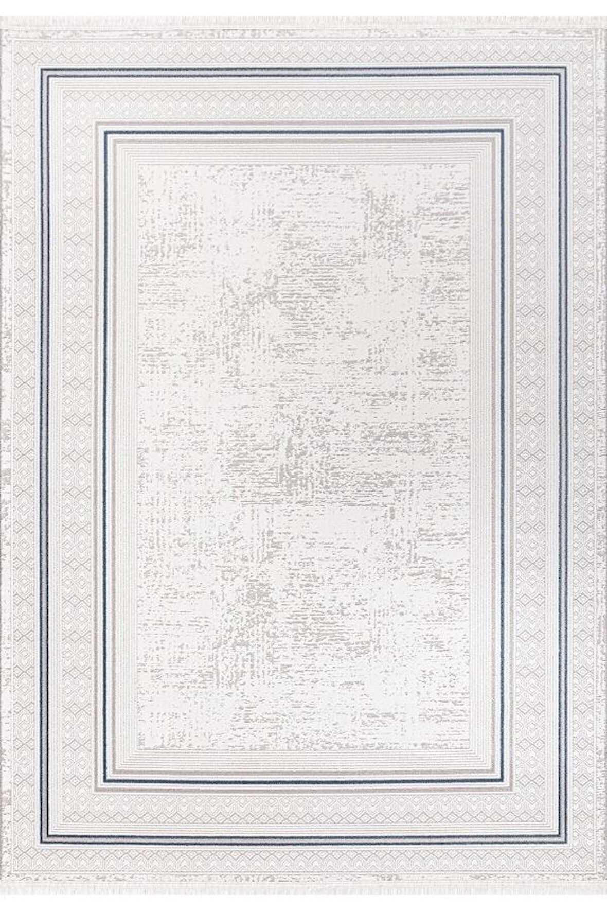 Pastel Halı Zena 404A Krem Lacivert Serisi Akrilik Salon Oturma Yatak Odası Halısı