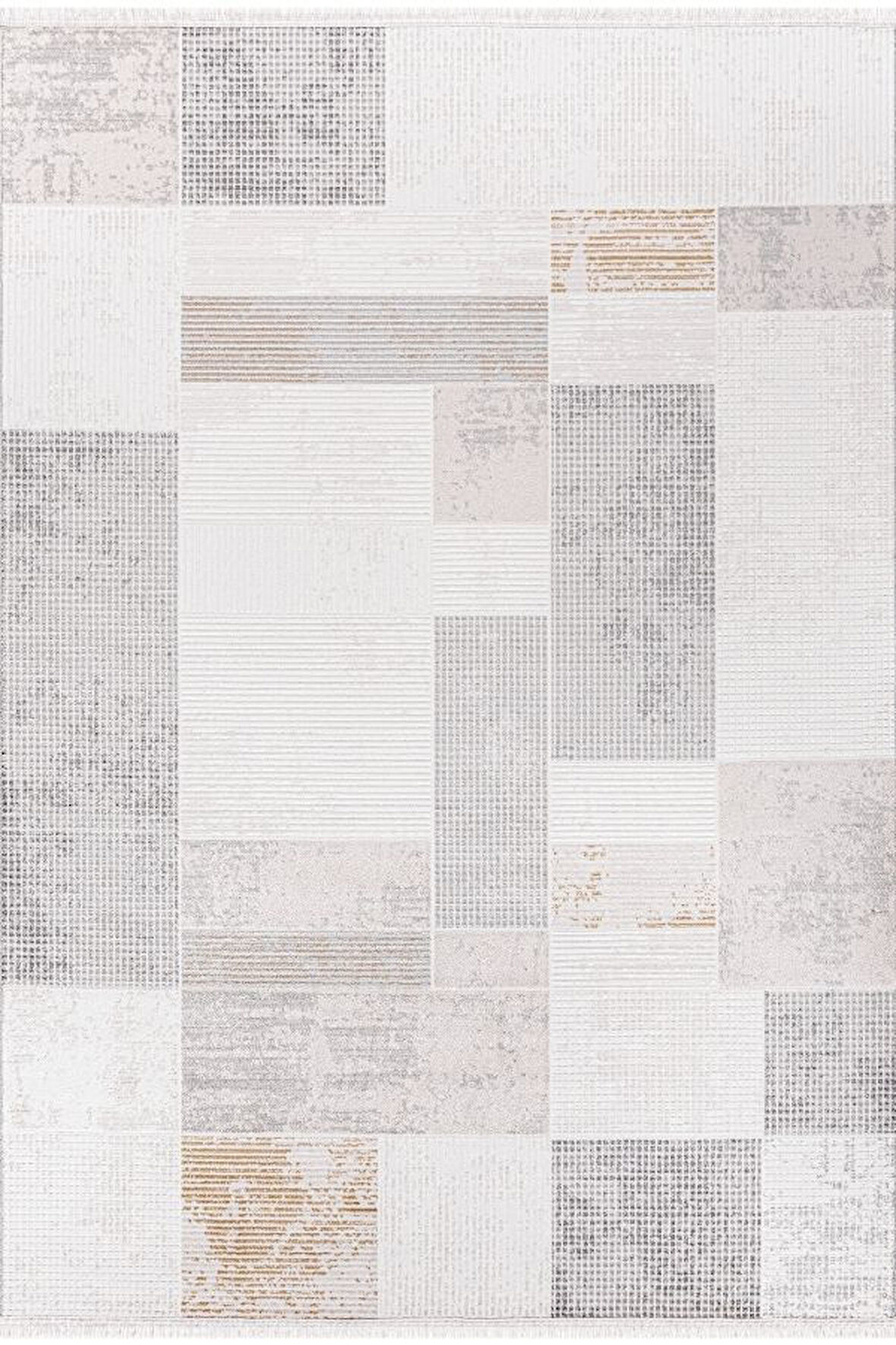 Pastel Halı Zena 455A Beyaz Antrasit Serisi Akrilik Salon Oturma Yatak Odası Halısı