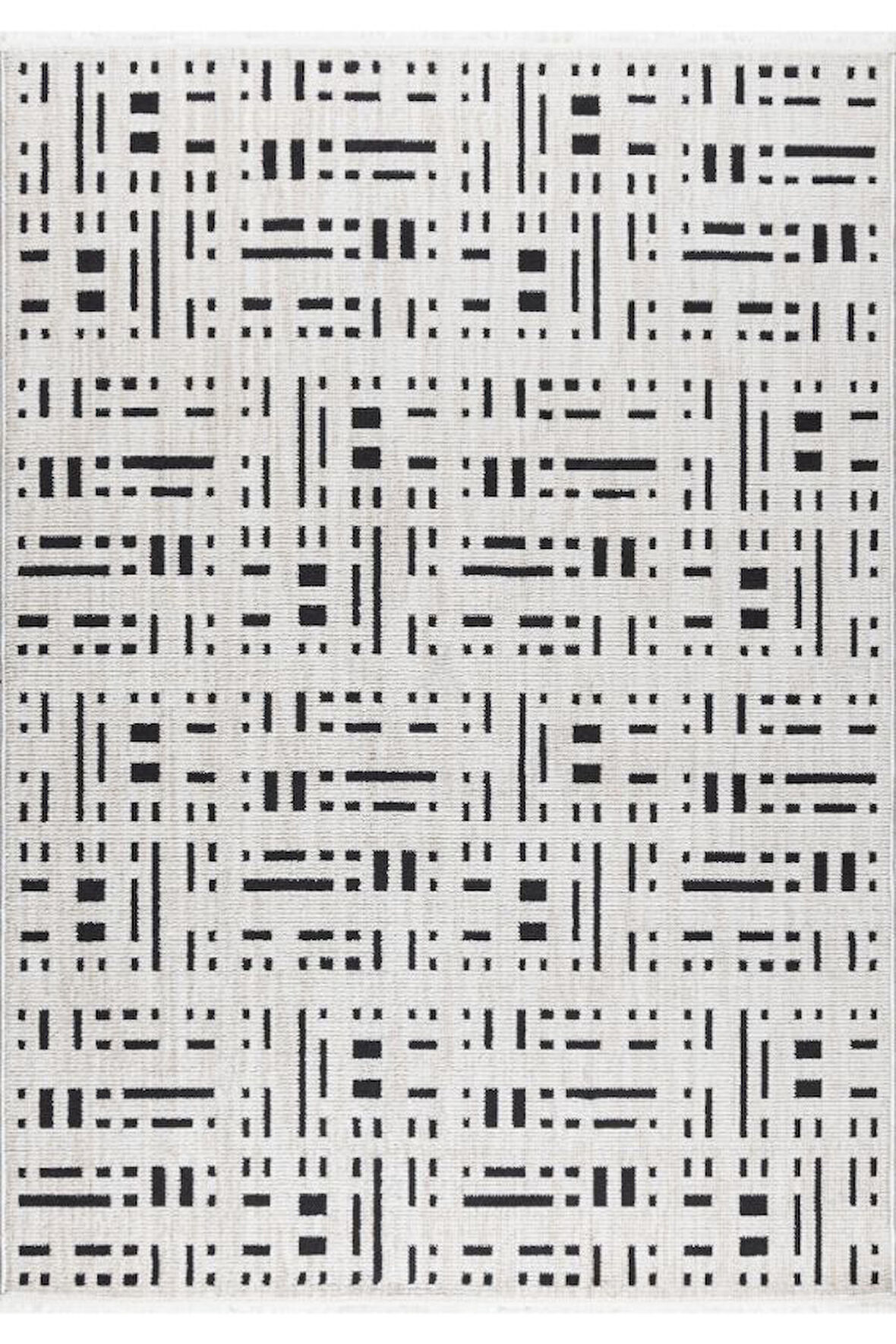 Pastel Halı Rio C3010A Beyaz Antrasit Serisi Salon Oturma Yatak Odası Halısı