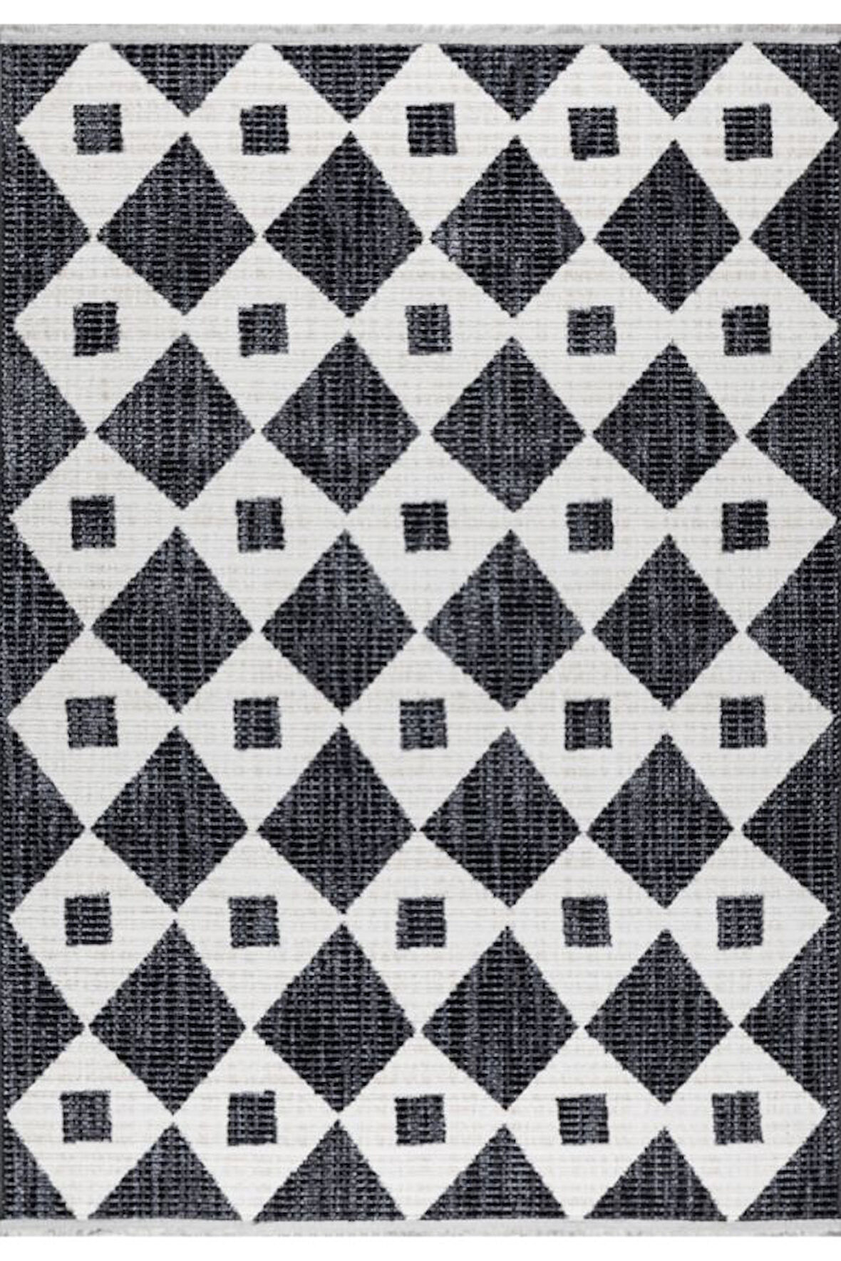 Pastel Halı Rio C3019A Antrasit Beyaz Serisi Salon Oturma Yatak Odası Halısı