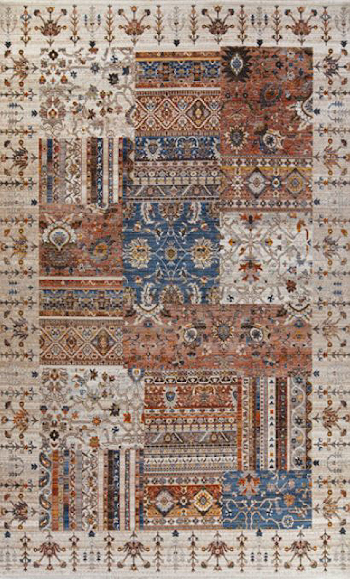 Gabardin Halı 7/24 Serisi 1266 Kemik Salon Oturma Yatak Odası Halısı