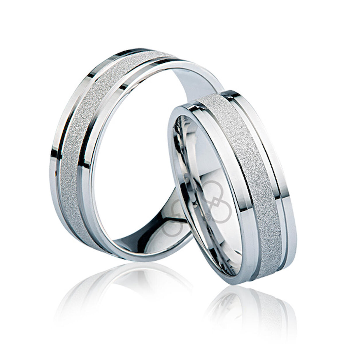 Beyaz Şeritli Altın Alyans 3404-2