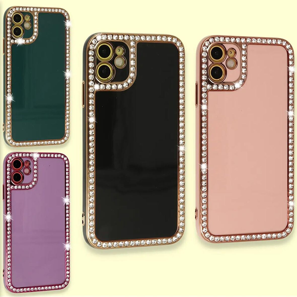 iphone 13 Pro - Taşlı Silikon Kılıf