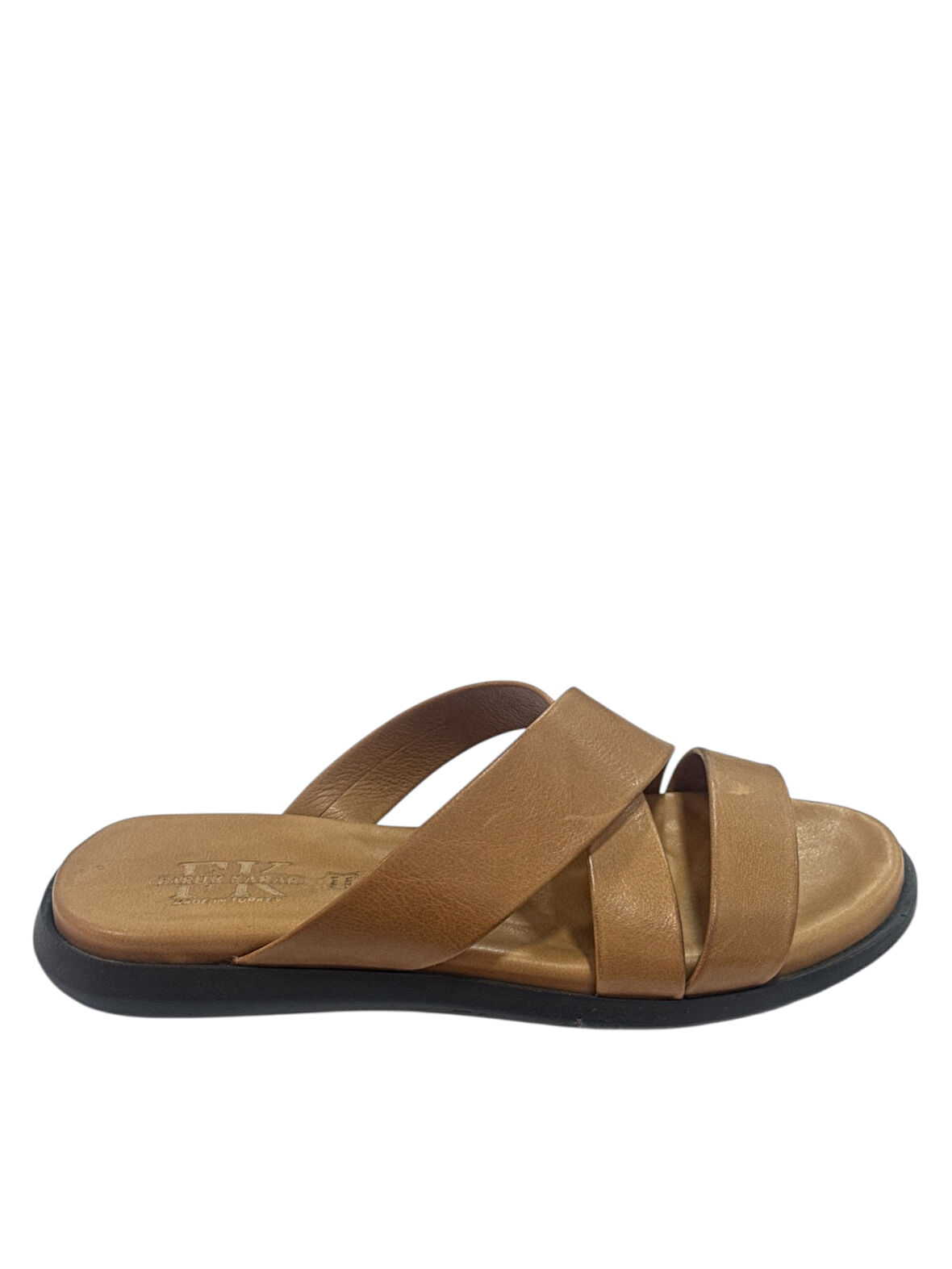 6502 Erkek Siyah Hakiki Deri Tokalı Sandalet Rahat Ortopedik Günlük Yaz Ayakkabısı