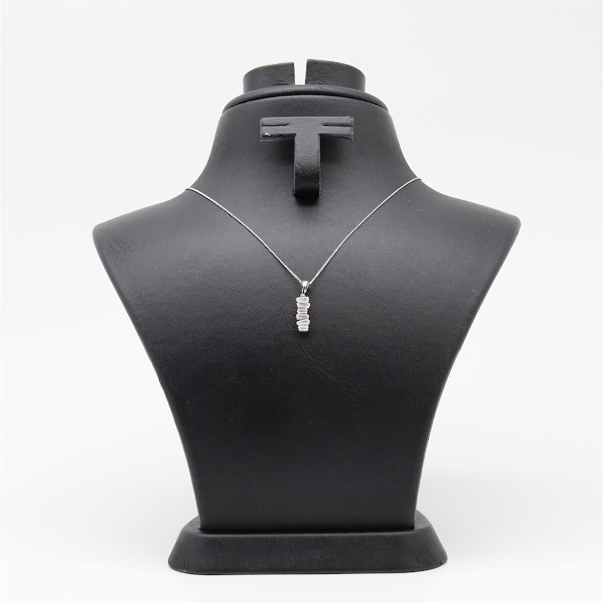 Zirkon Taşlı Çelik Silver Kolye