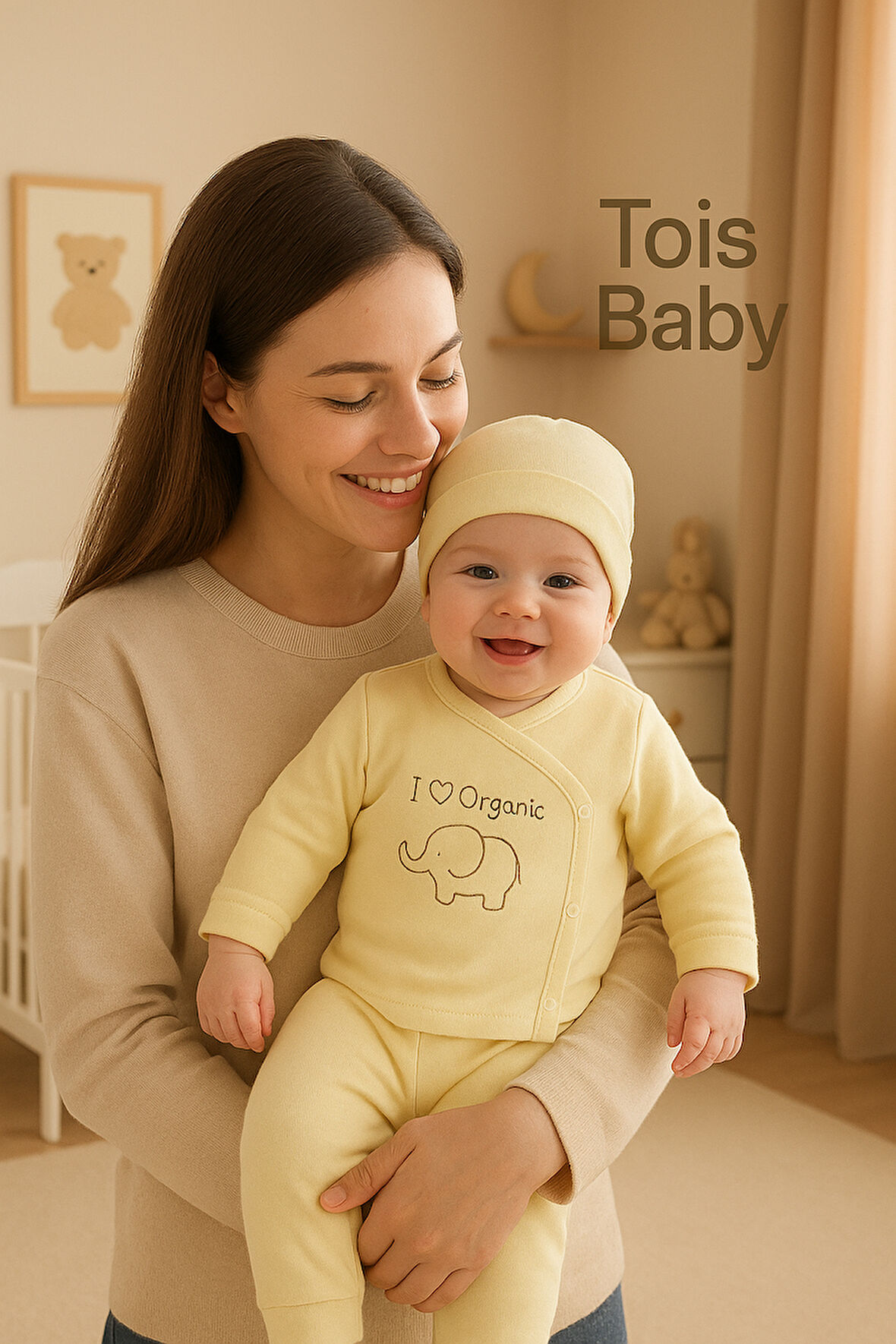 Tois Baby Organik Hastahane Çıkışı Bebek Takımı 0-3 Ay Sarı Renk