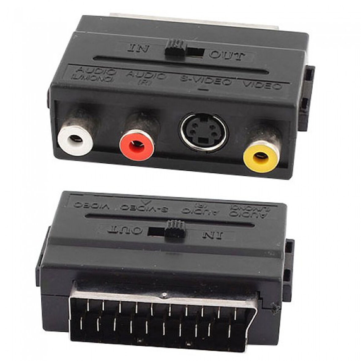 Scart to RCA S-Video in out anahtarlı çevirici Adaptörü Scart AV çevirici