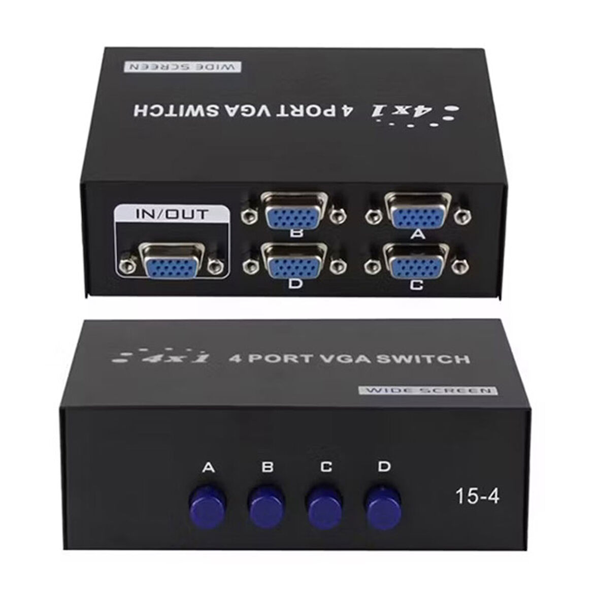Vga Switch Çoklayıcı anahtarlı manuel vga Çoğaltıcı 4 Port 4 Kasa 1 Ekran