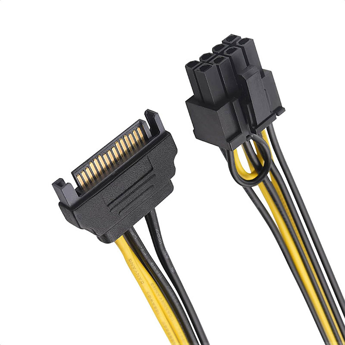 sata 15 pin erkek power to 8 Pin (6+2) pcıe power kablosu 20cm