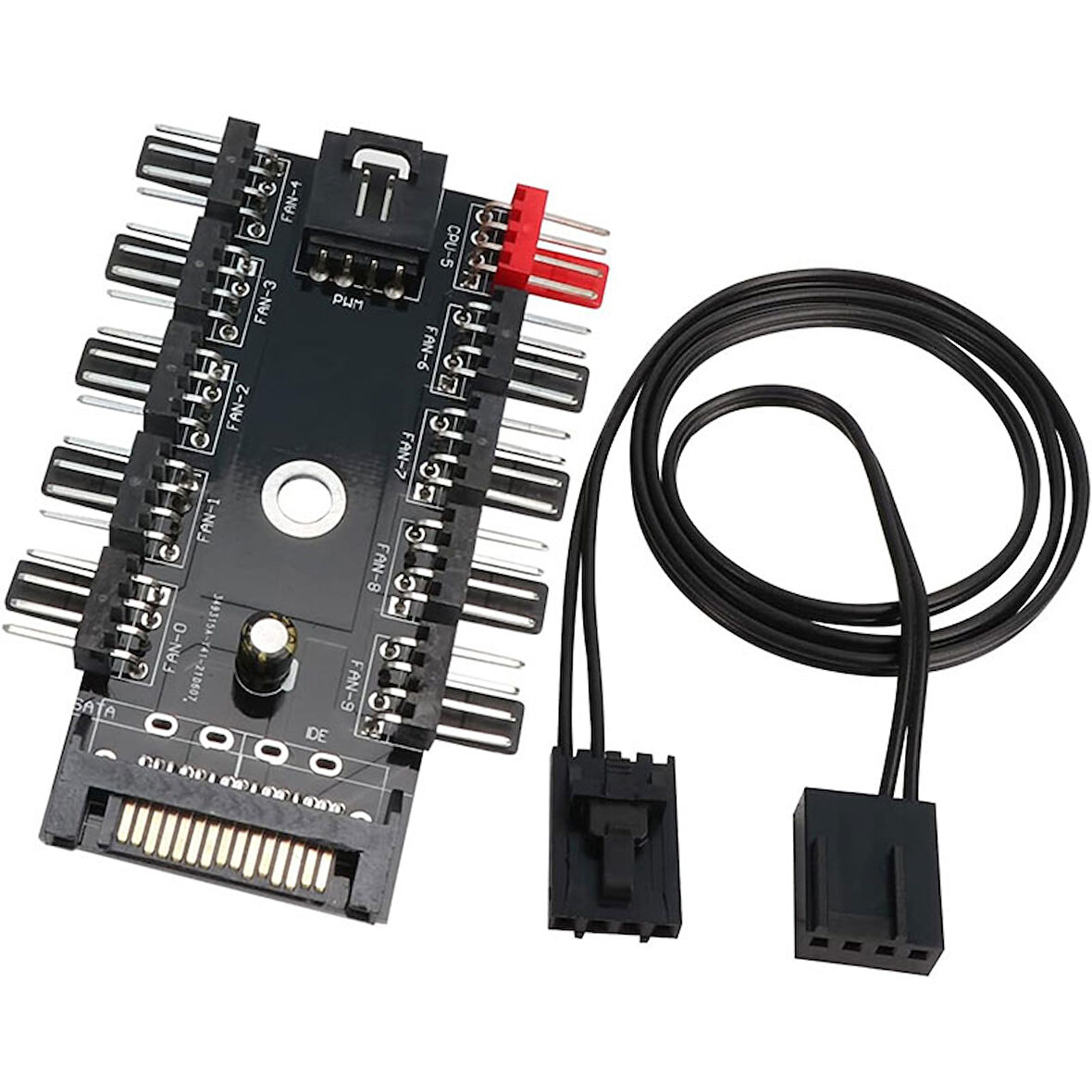 4-3 Pinli Fan Çoklayıcı HUB PWM Fan Kontrolcüsü 10 Port 12V PC Fan çoklayıcı