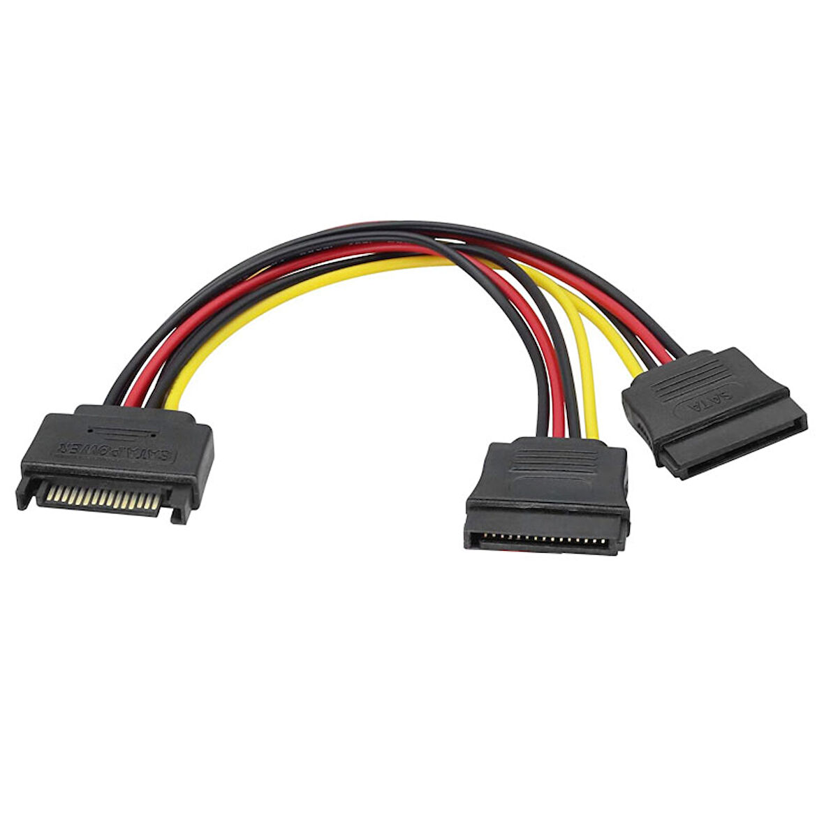 15 pin sata erkek power to 2x 15 pin sata dişi Y power kablo 30 cm