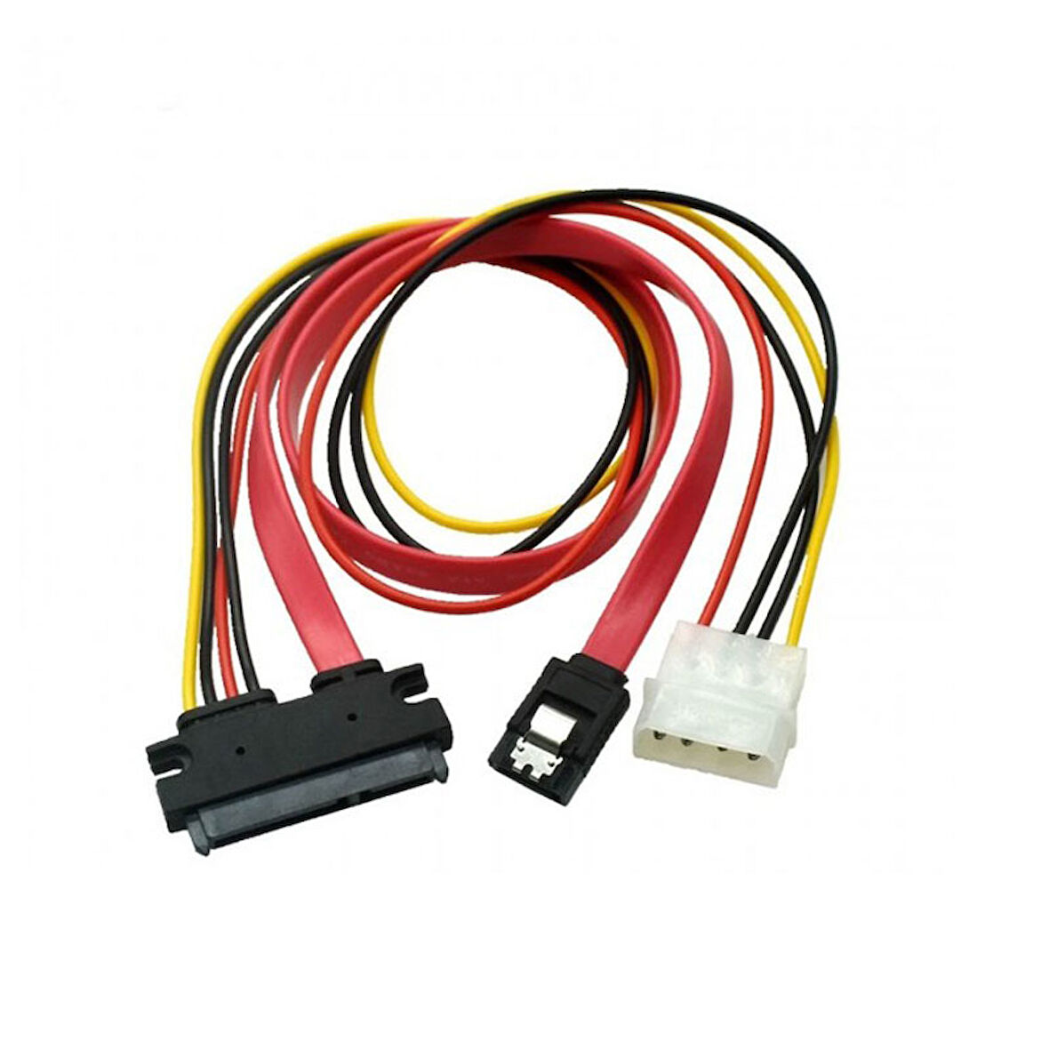 Sata data15+7 pin to 7pin sata 4 pin IDE molex power kablosu 90cm