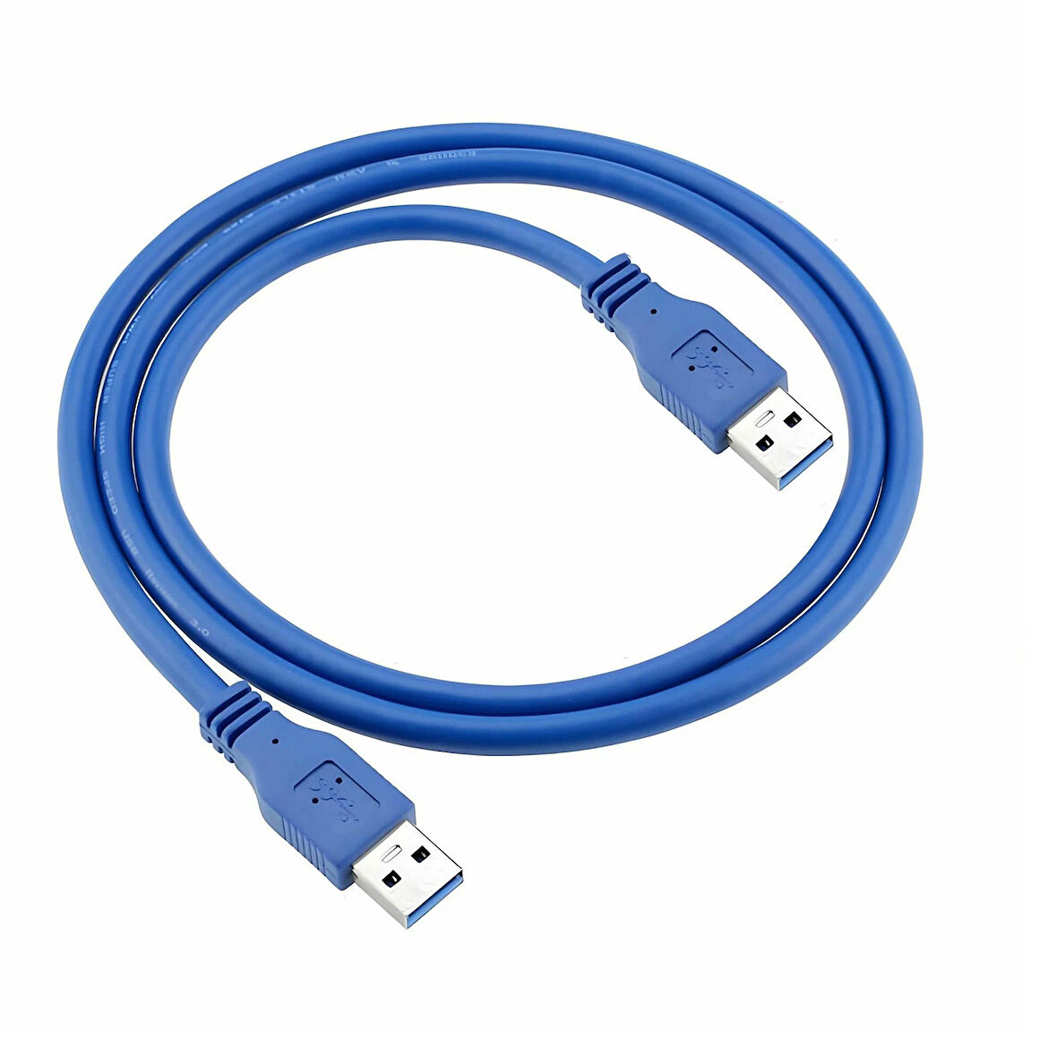 Usb 3.0 erkek E-E şarj ve data kablosu mavi 2m