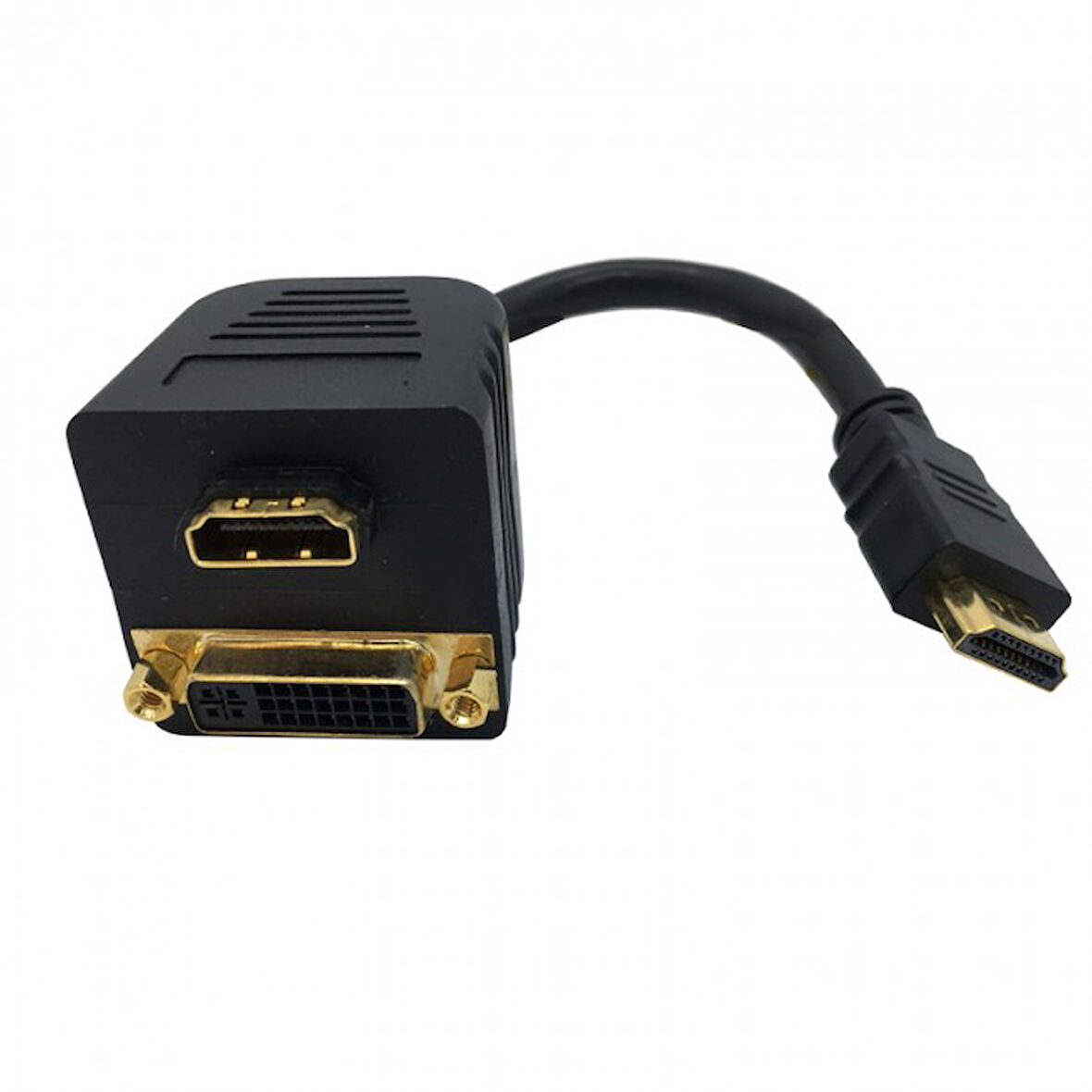Hdmı erkek to DVI 24+5 dişi + hdmı dişi pasif Y ayırıcı kablo 20 cm