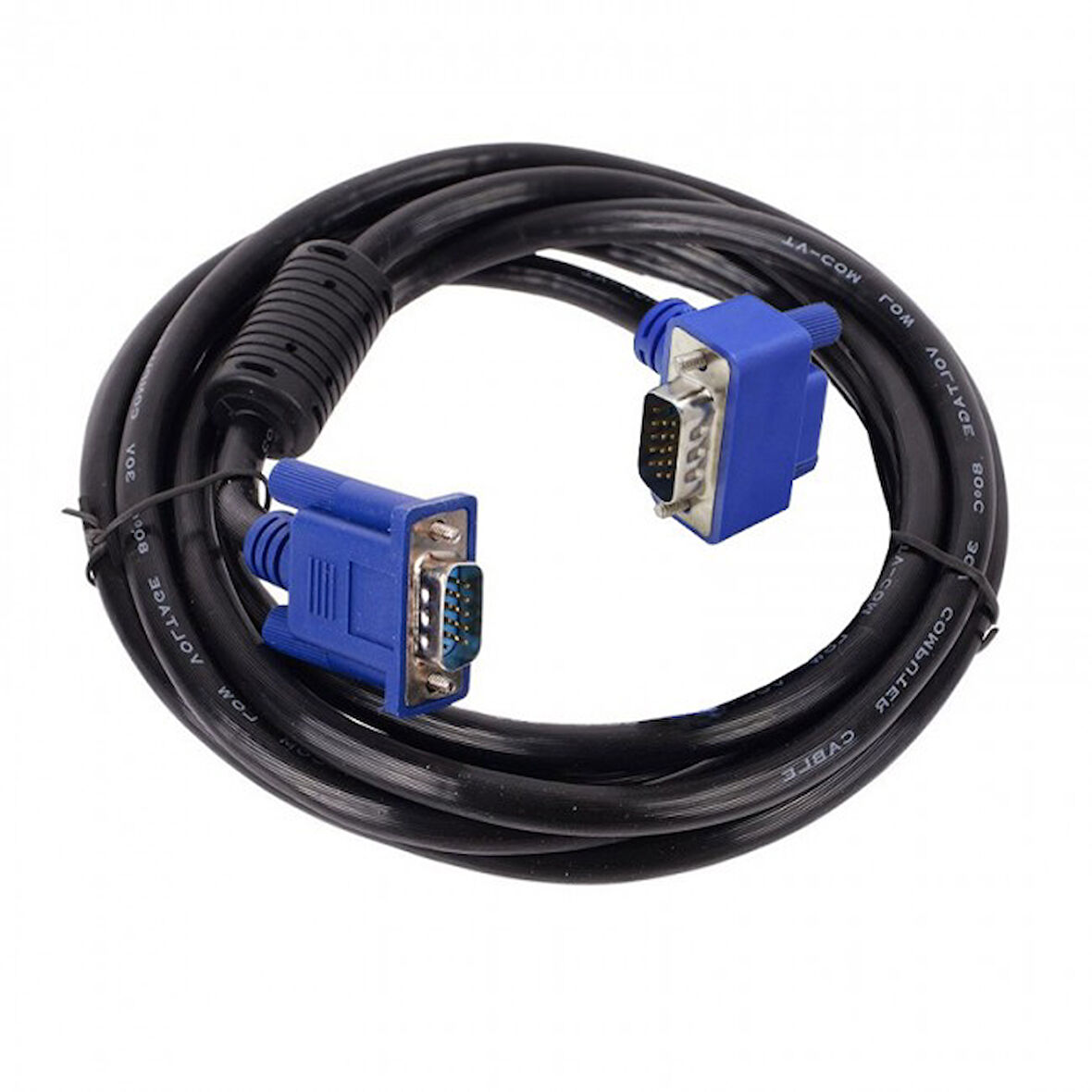 Vga L tipi 90 derece kablo 15 pin vga erkek görüntü kablosu 5m