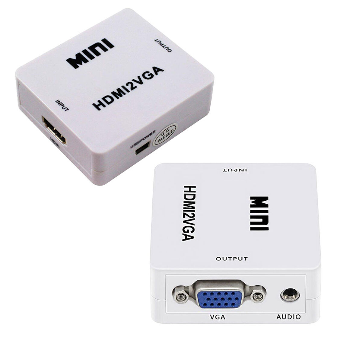 HDMI to VGA+Ses Dönüştürücü çevirici ile HDTV Projektörü HDMI 2 VGA Dönüştürücü