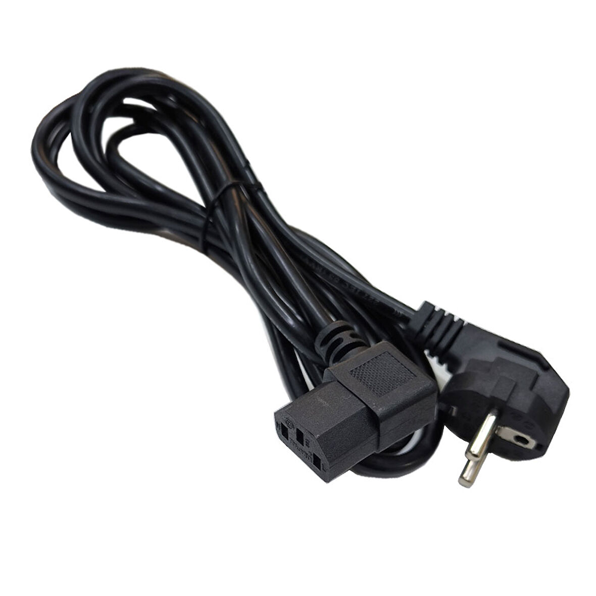AC 90 derece L power kablo 3x0.75 L tipi 90° PC Monitör power kablosu 2m