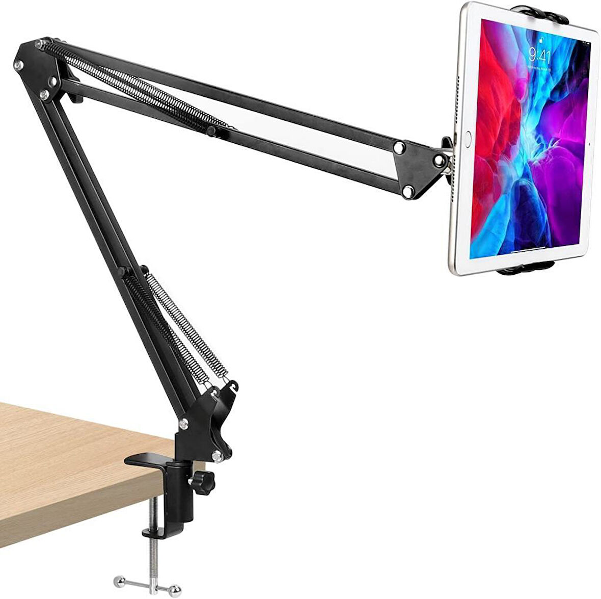 Coofbe Unlimited Metal Masaüstü Katlanabilir Klipli Tablet Tutucu Stand 360 Derece Dönen Tablet Stand