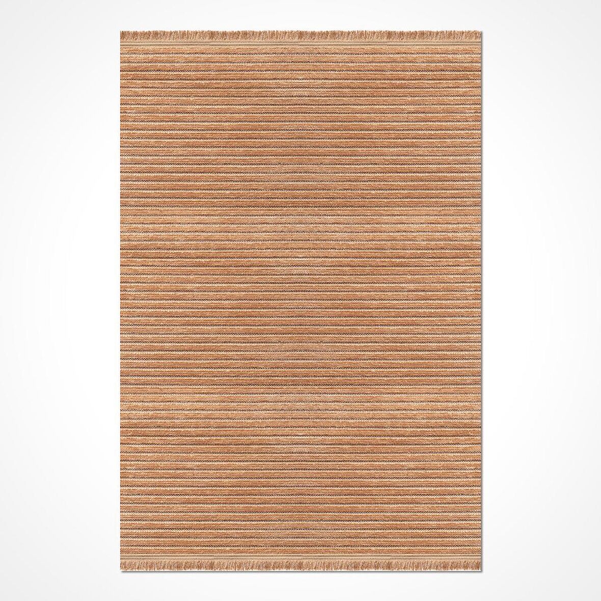 Bej Kaymaz Tabanlı Pamuk Dokuma Kilim