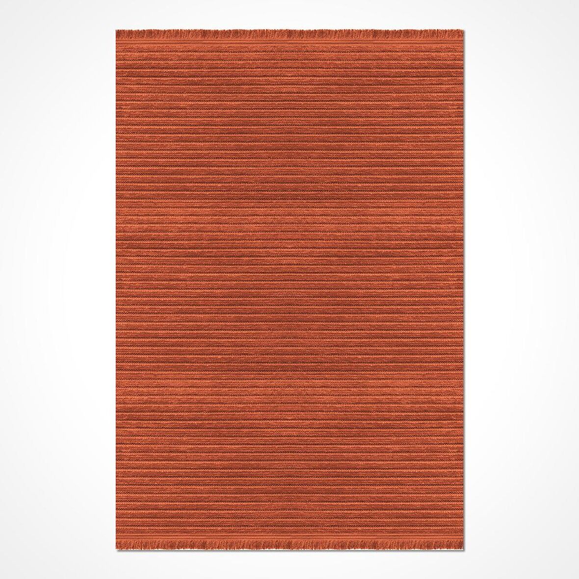 Turuncu Kaymaz Tabanlı Pamuk Dokuma Kilim