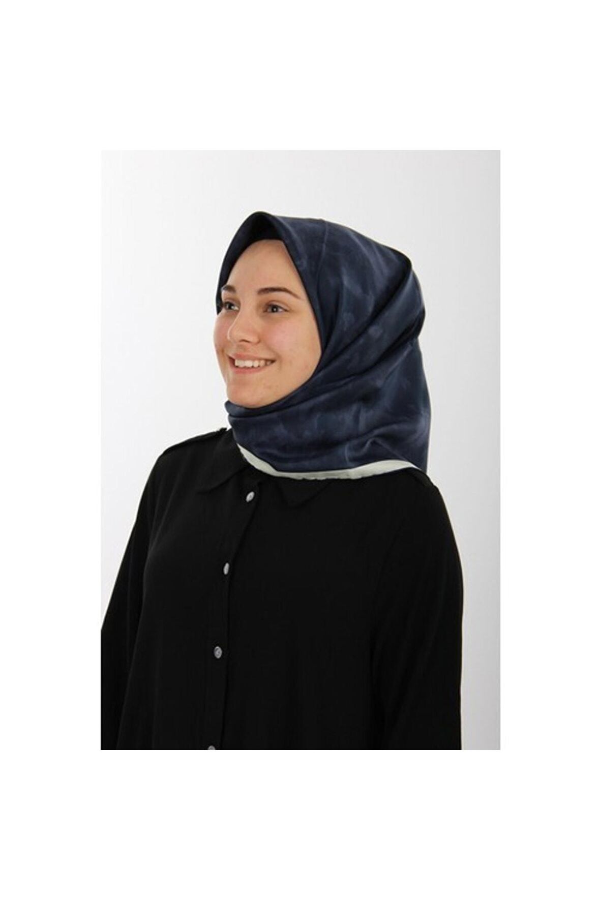 Lacivert Ipek Krep Saten Eşarp 7208701-322