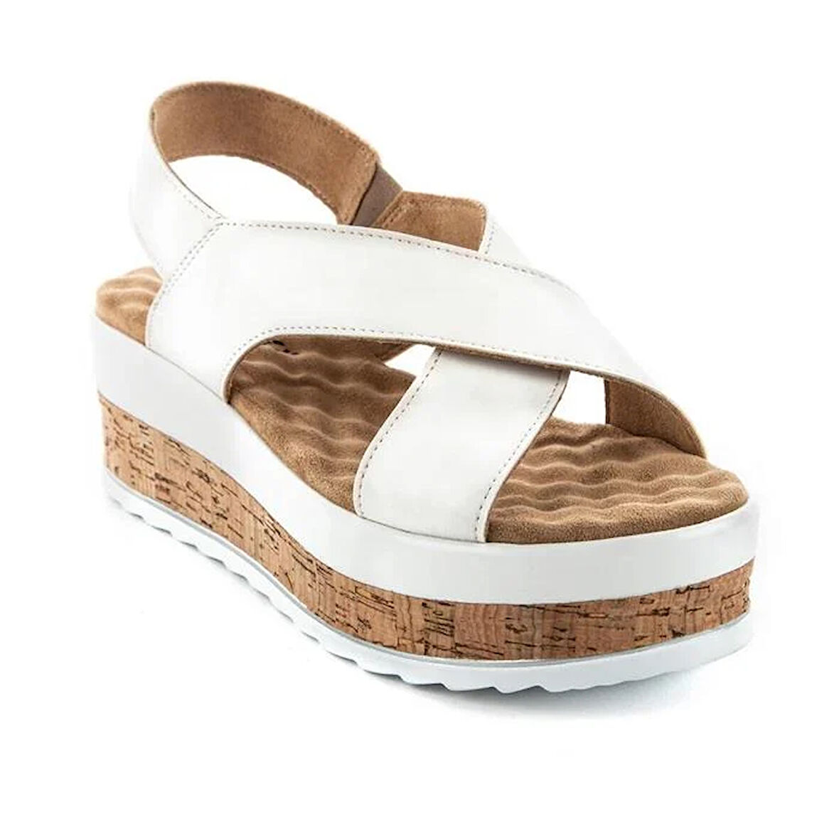 Muya Yangi Anatomik Günlük Kadın Sandalet-Beyaz