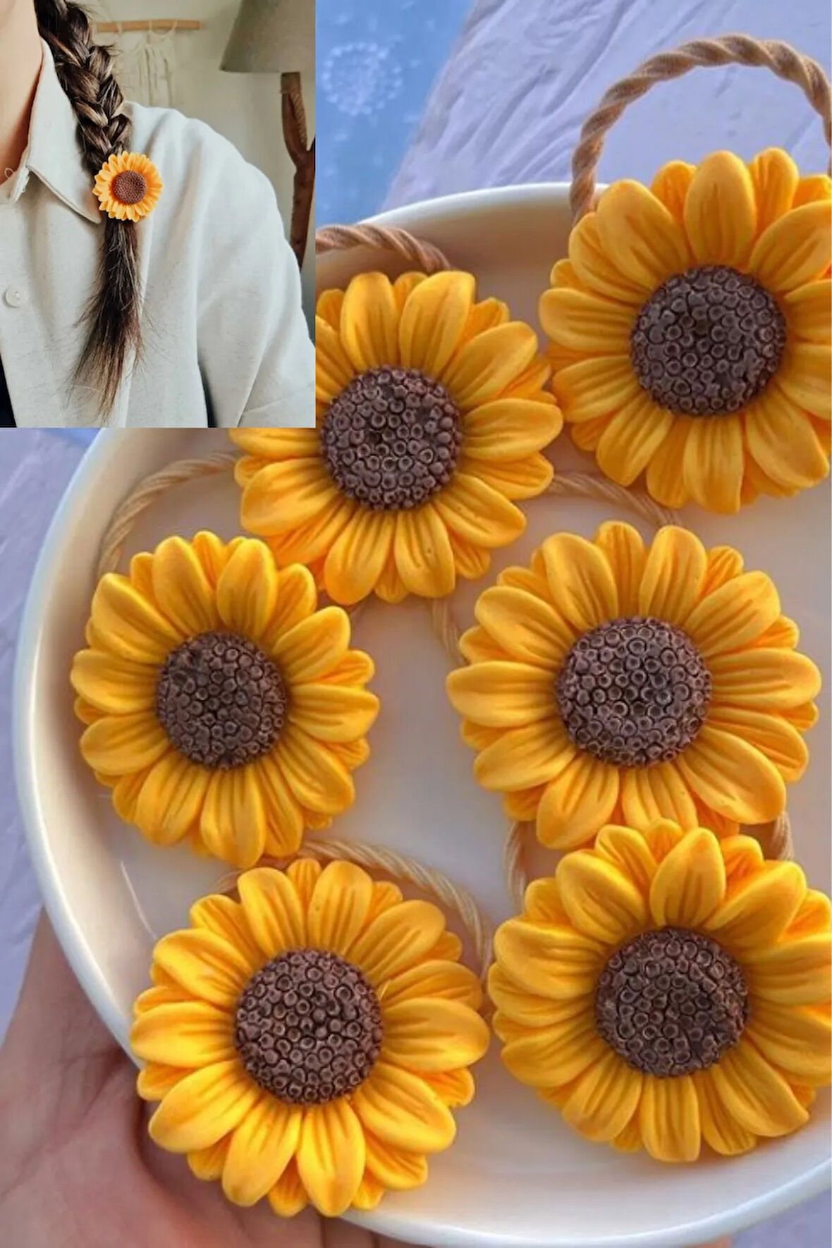 Ayçiçeği Lastik Toka 2 Adet