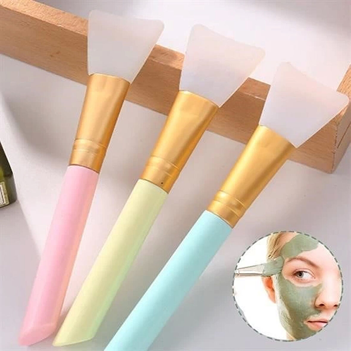 2li Silikon Temizlemesi Kolay Kullanılabilen Yüz Cilt Bakımı Maske Ve Krem Spatulası ( Lisinya )