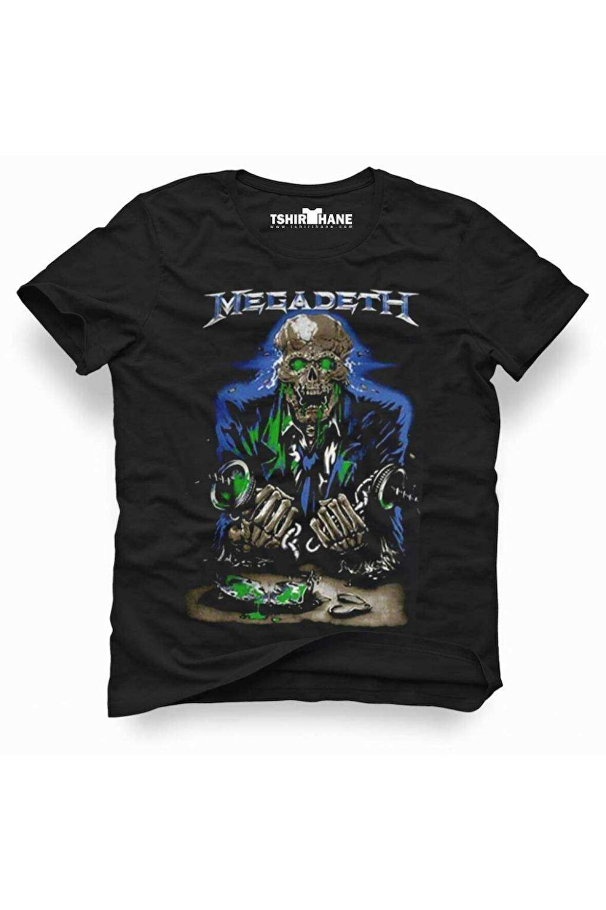 Tshirthane Megadeth Rock Metal Müzik Baskılı Erkek Dar Kesim Slim Fit t-shirt