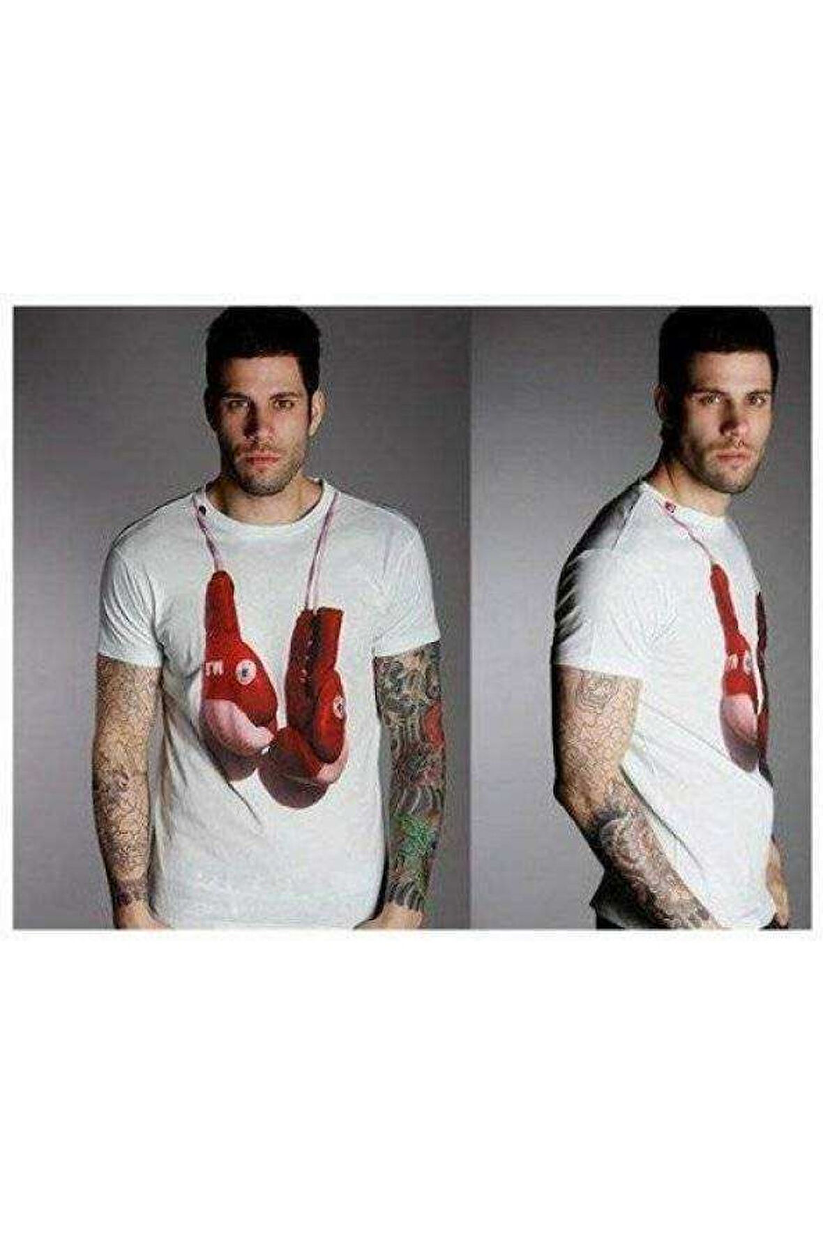 Tshirthane Boksör Komik Baskılı Erkek Dar Kesim Slim Fit t-shirt