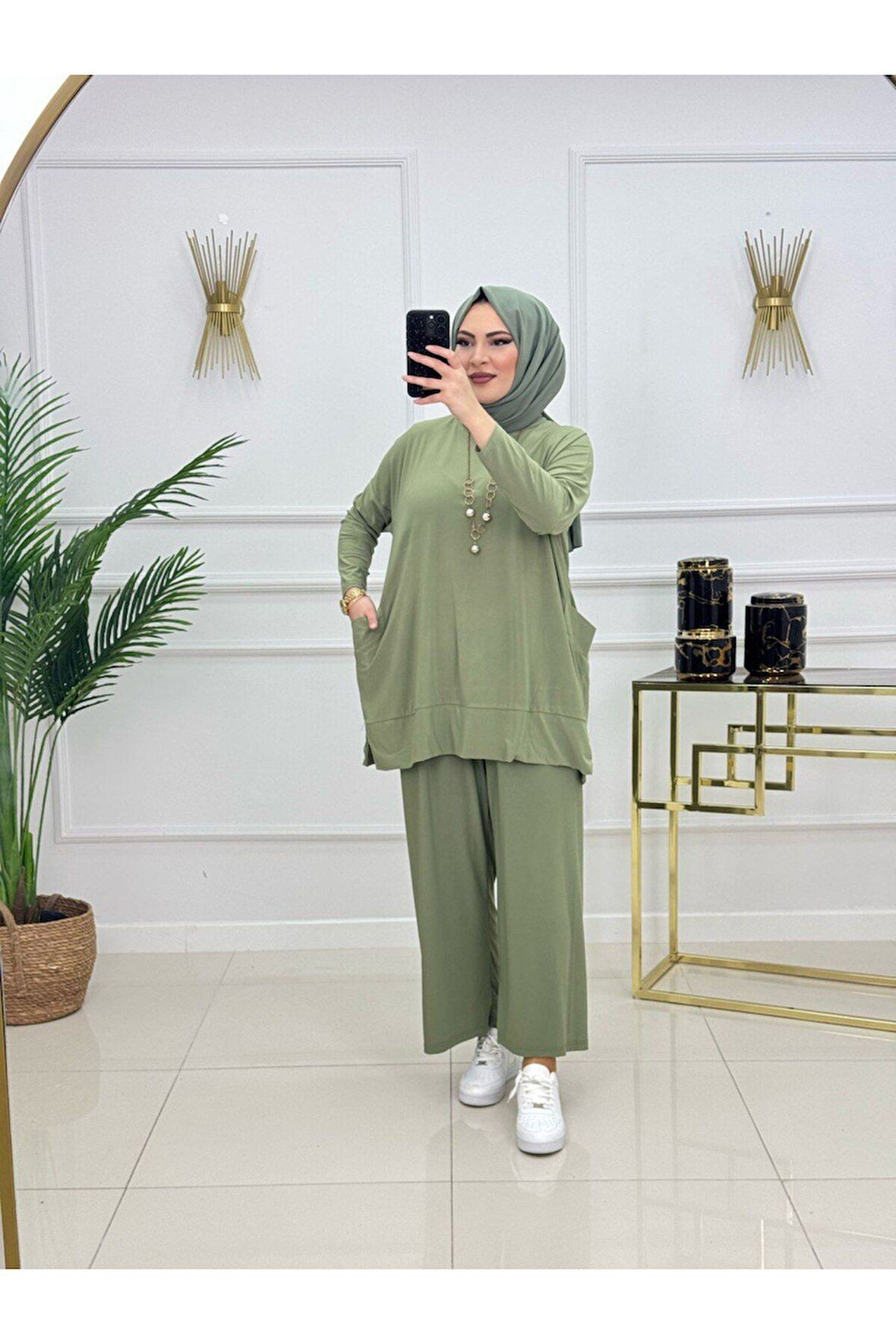 Kadın Tesettür 2'Li Takım Tunik & Pantolon Takımı
