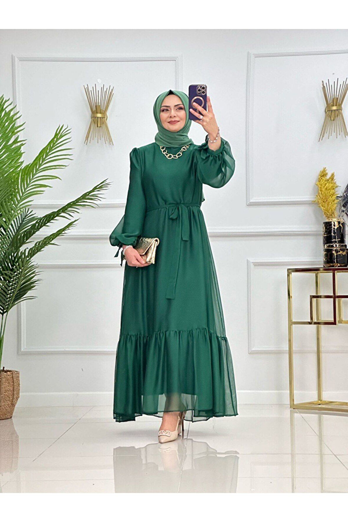 Kadın Tesettür Abiye Elbise