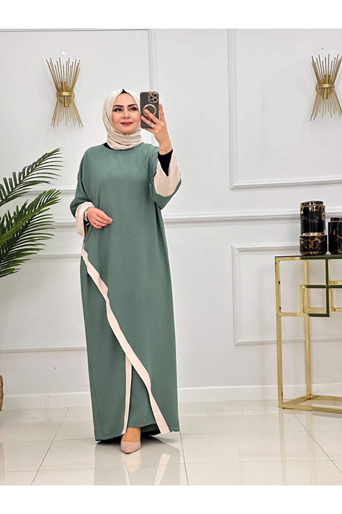 Çapraz Kesim Tesettür 2'Li Takım Tunik & Pantolon