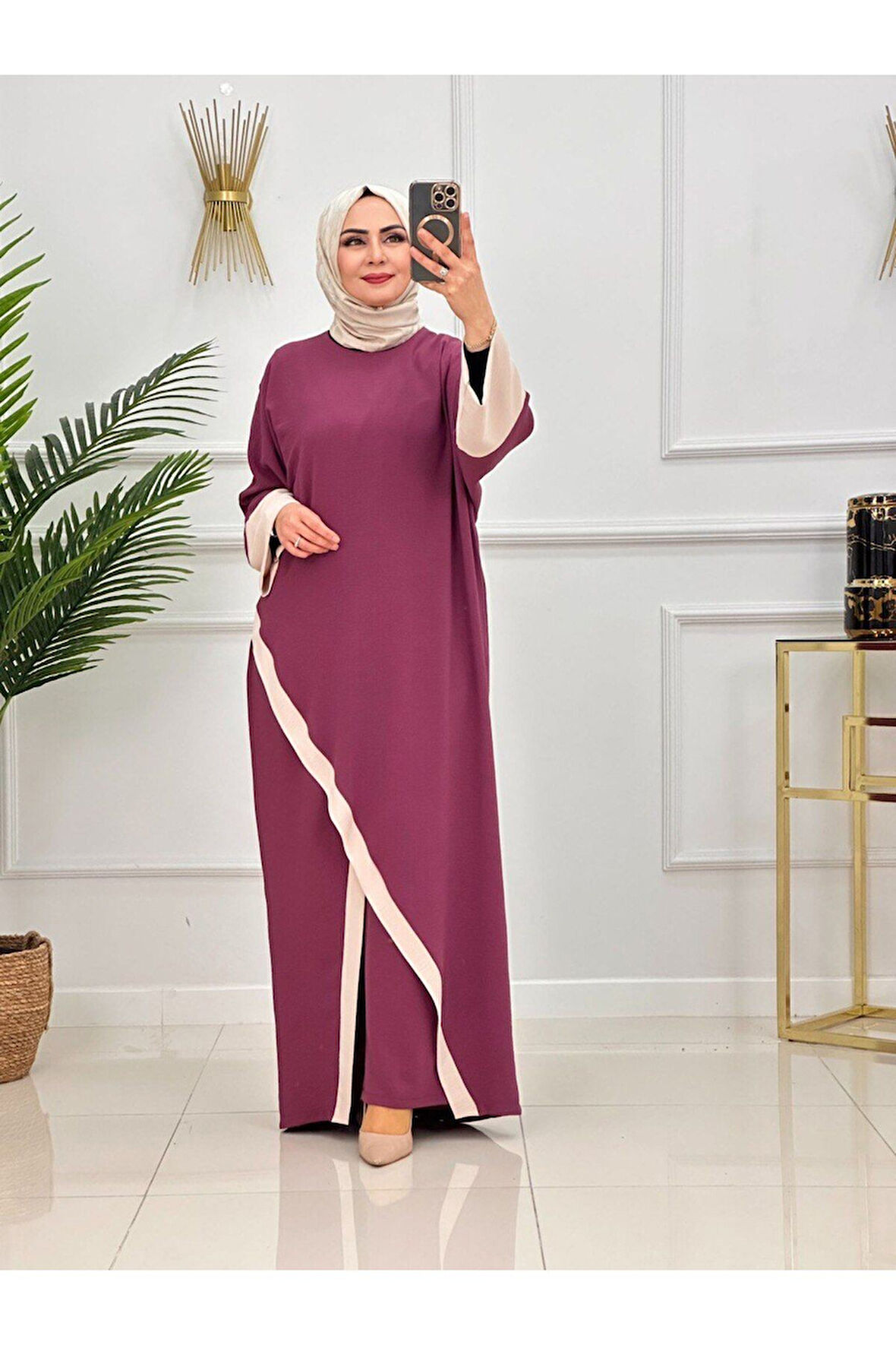 Çapraz Kesim Tesettür 2'Li Takım Tunik & Pantolon